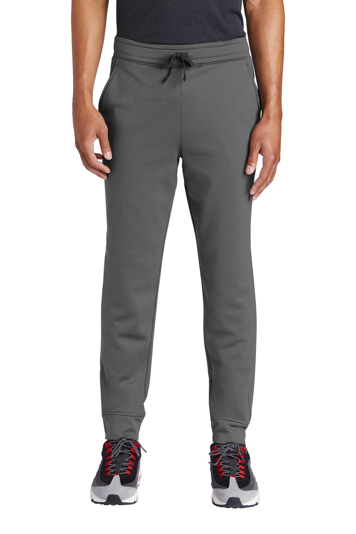 Custom Dark Smoke Grey Sport-Wick Fleece Jogger ST233, personalized by SanCanDo Swag in Argyle, TX