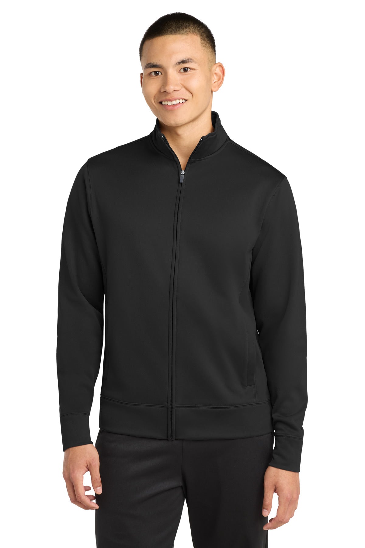 Custom Black Sport-Wick Fleece Full-Zip Jacket ST241, personalized by SanCanDo Swag in Argyle, TX