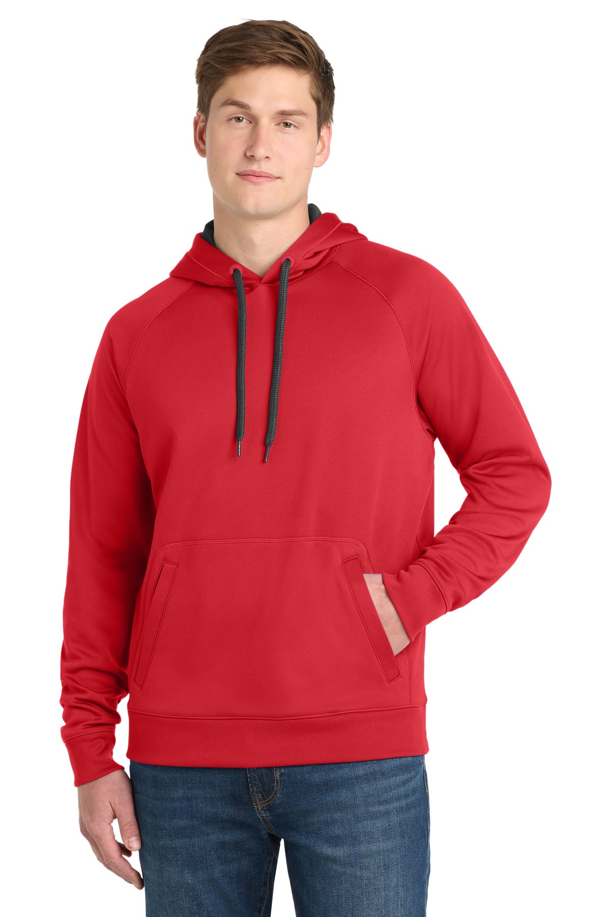 Custom True Red Tech Fleece Hoodie ST250, personalized by SanCanDo Swag in Argyle, TX
