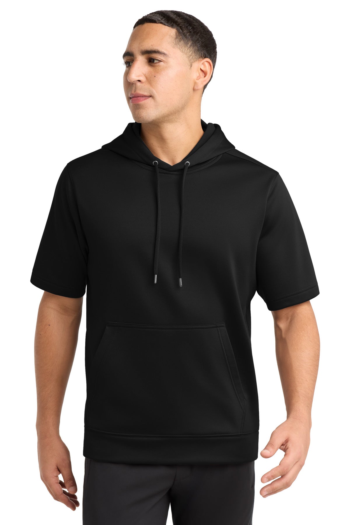 Custom Black Short Sleeve Hooded Pullover ST251, personalized by SanCanDo Swag in Argyle, TX