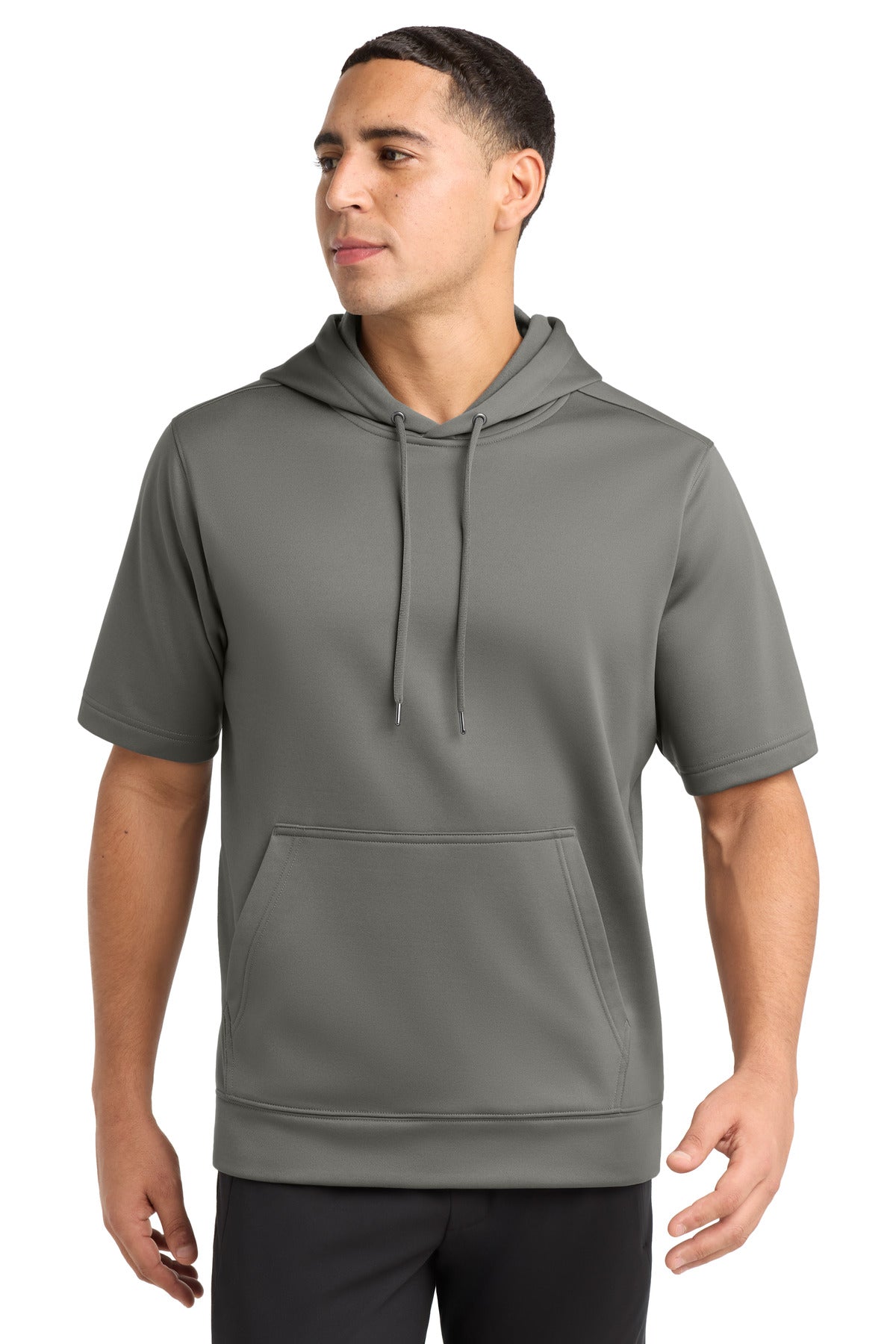 Custom Dark Smoke Grey Short Sleeve Hooded Pullover ST251, personalized by SanCanDo Swag in Argyle, TX