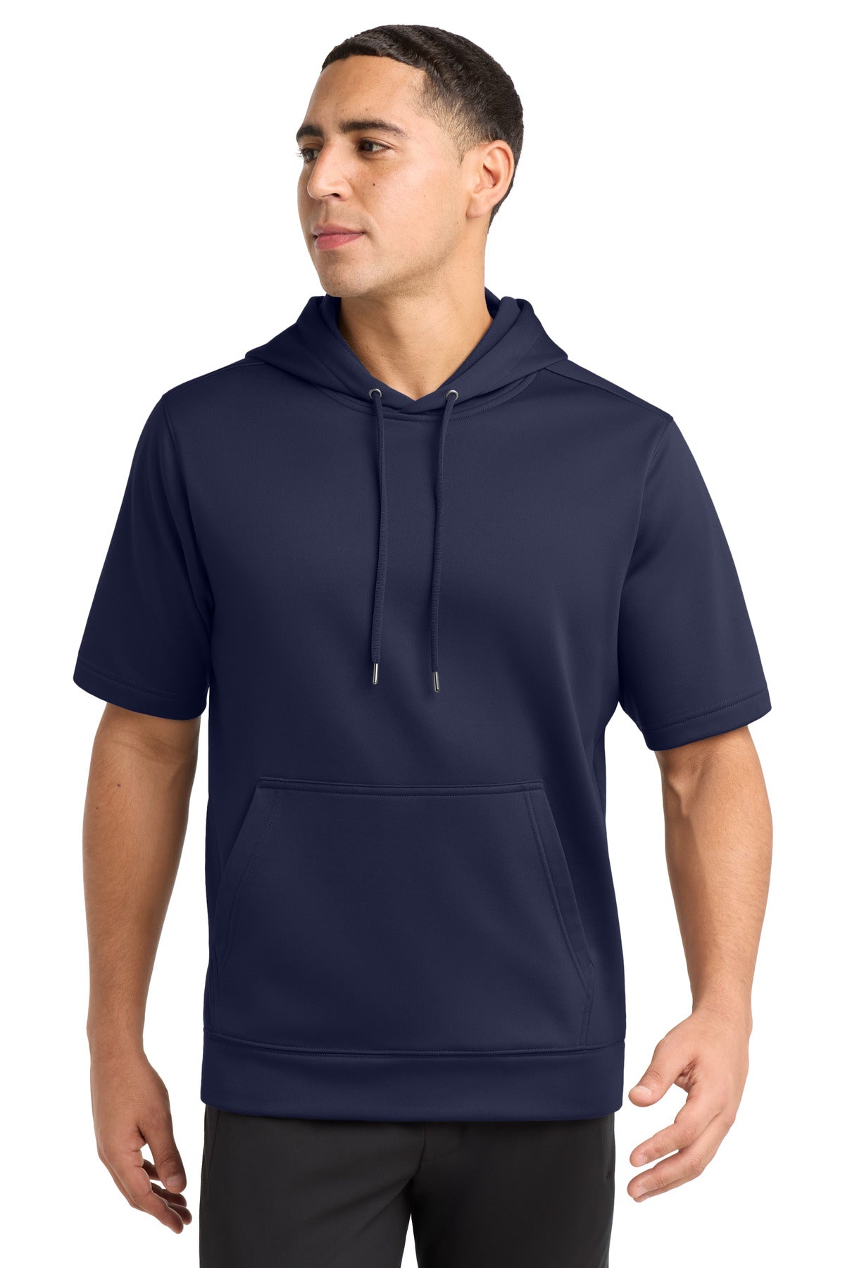 Custom Navy Short Sleeve Hooded Pullover ST251, personalized by SanCanDo Swag in Argyle, TX