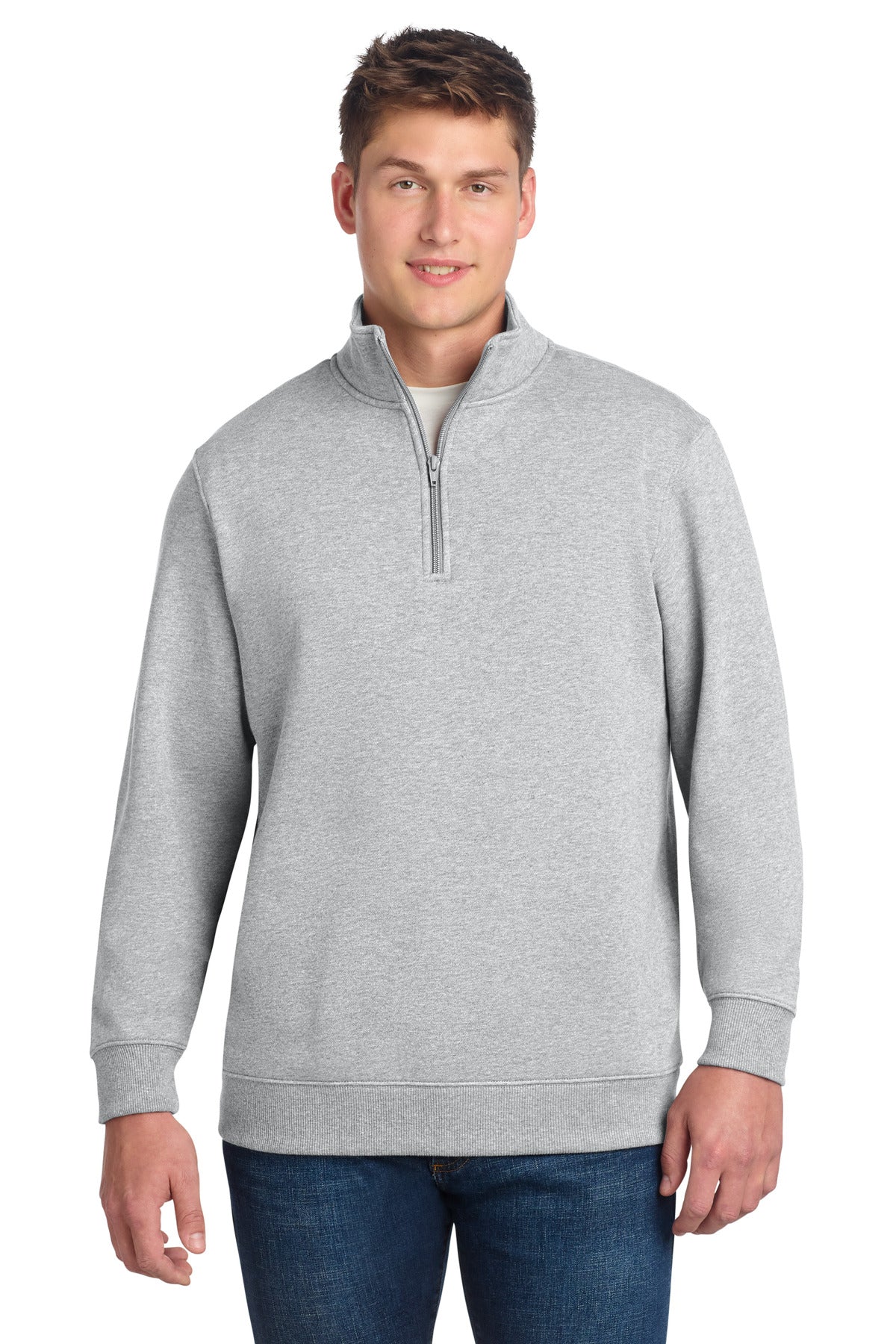 Custom Athletic Heather 1/4-Zip Sweatshirt ST253, personalized by SanCanDo Swag in Argyle, TX