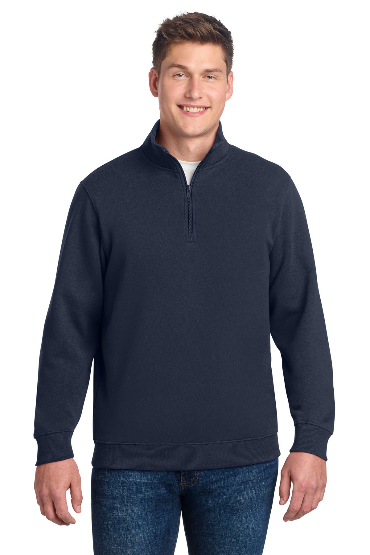 Custom True Navy 1/4-Zip Sweatshirt ST253, personalized by SanCanDo Swag in Argyle, TX