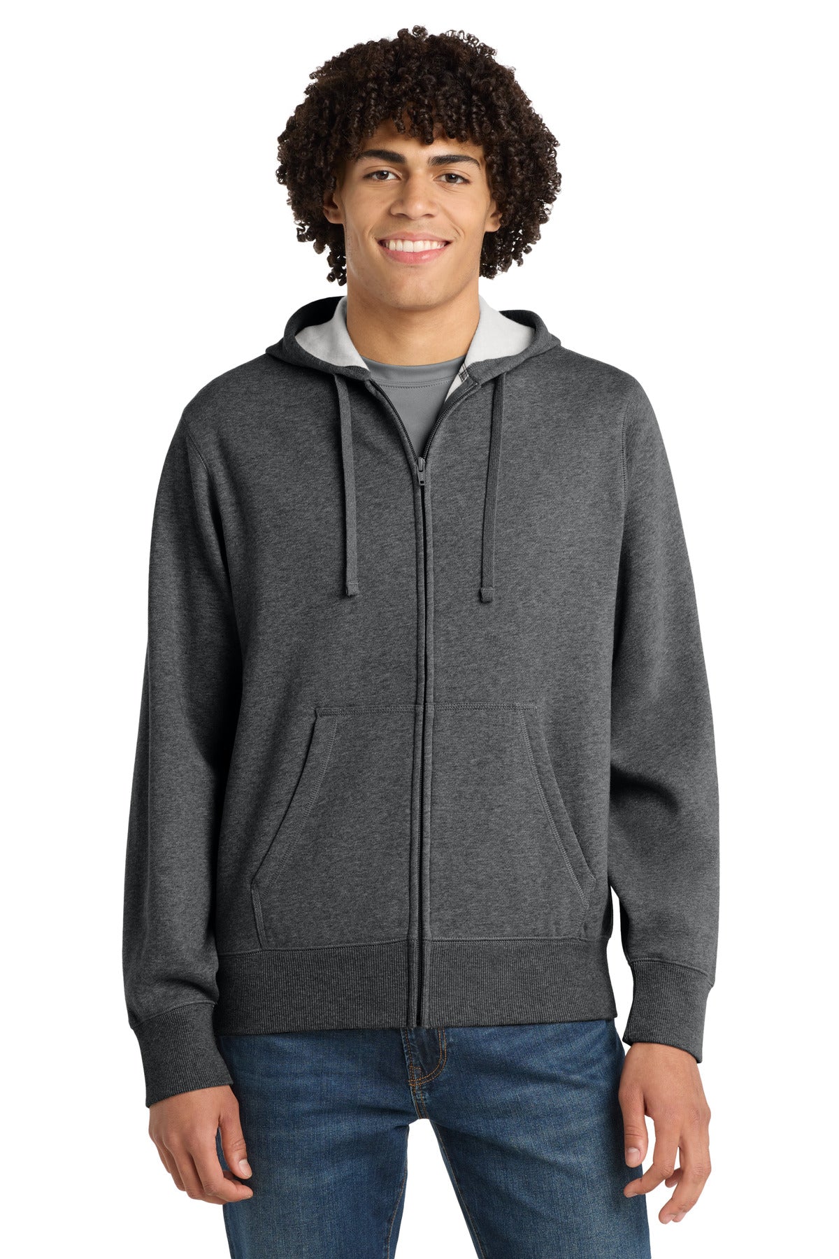 Custom Graphite Heather Full-Zip Hoodie ST258, personalized by SanCanDo Swag in Argyle, TX