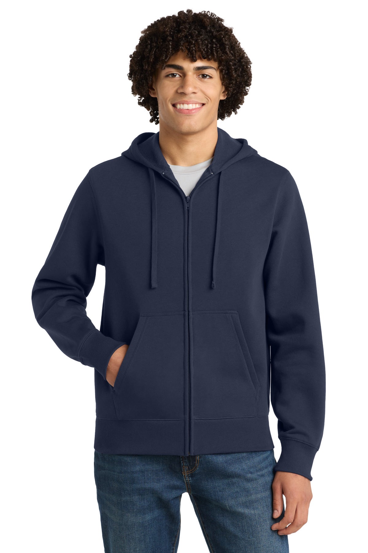 Custom True Navy Full-Zip Hoodie ST258, personalized by SanCanDo Swag in Argyle, TX
