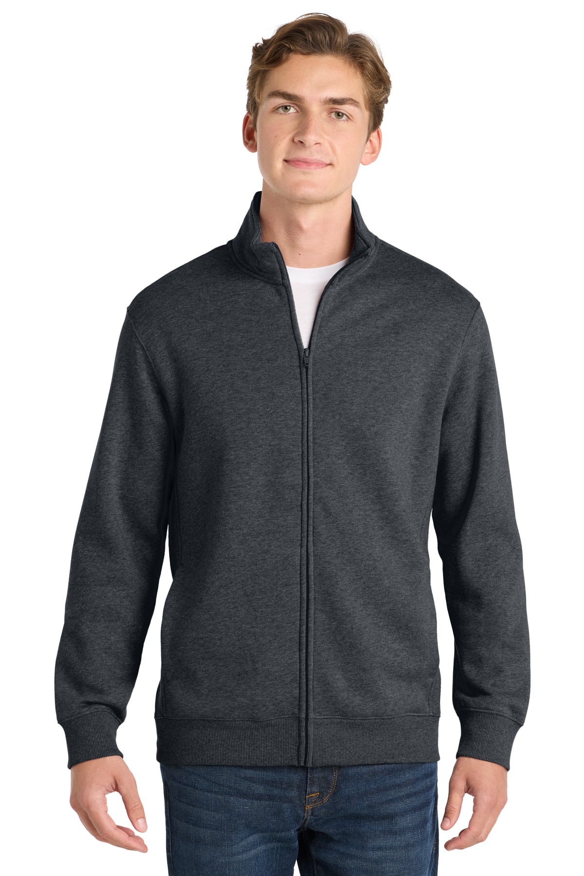 Custom Graphite Heather Full-Zip Sweatshirt ST259, personalized by SanCanDo Swag in Argyle, TX