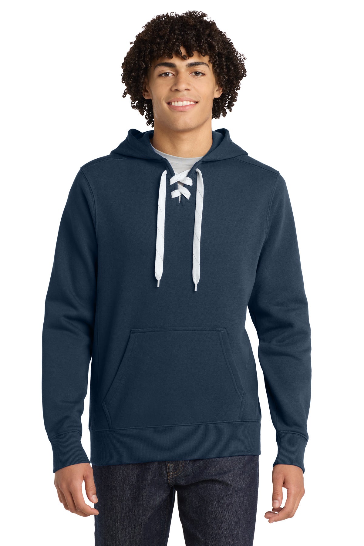 Custom True Navy Lace Up Hoodie ST271, personalized by SanCanDo Swag in Argyle, TX