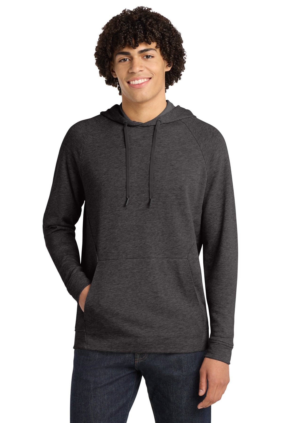 Custom Heather Black Lightweight French Terry Pullover Hoodie ST272, personalized by SanCanDo Swag in Argyle, TX