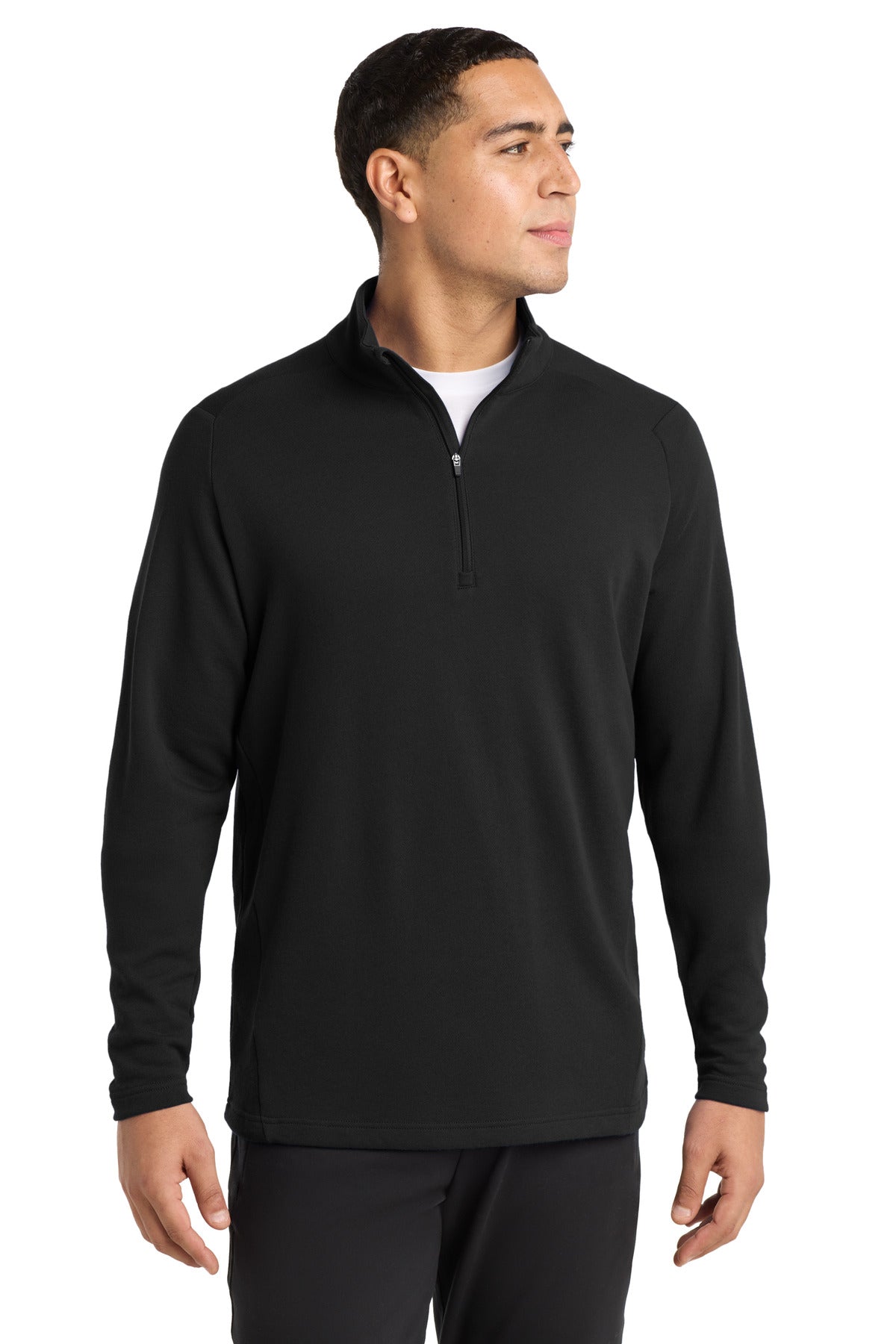 Custom Black French Terry 1/4-Zip Pullover ST273, personalized by SanCanDo Swag in Argyle, TX