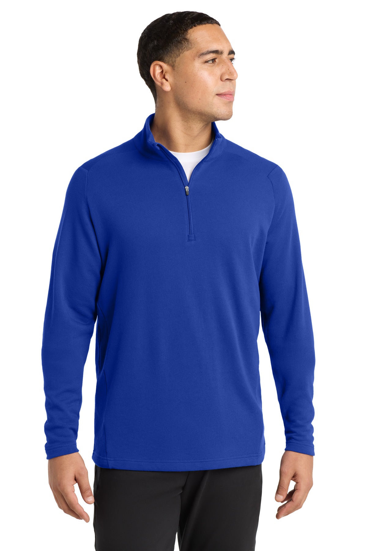 Custom True Royal French Terry 1/4-Zip Pullover ST273, personalized by SanCanDo Swag in Argyle, TX