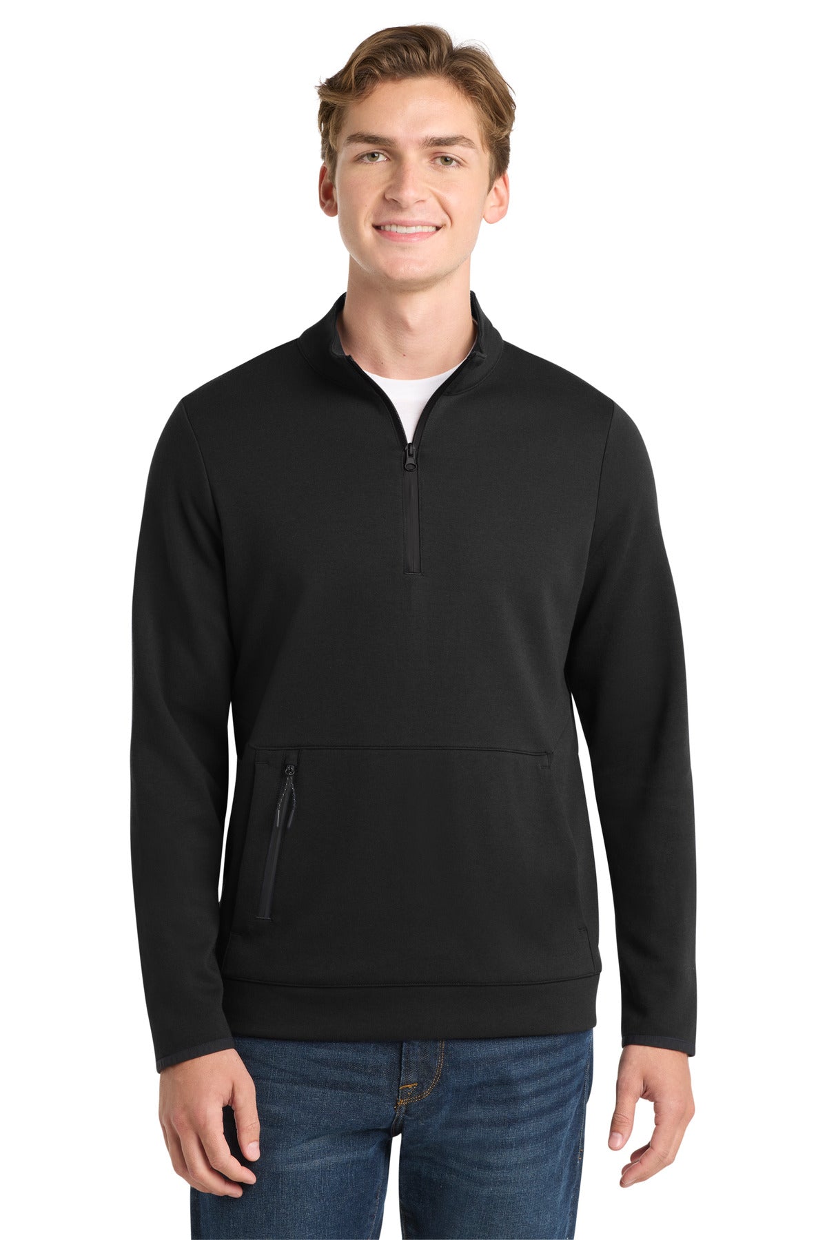 Custom Black Triumph 1/4-Zip Pullover ST281, personalized by SanCanDo Swag in Argyle, TX