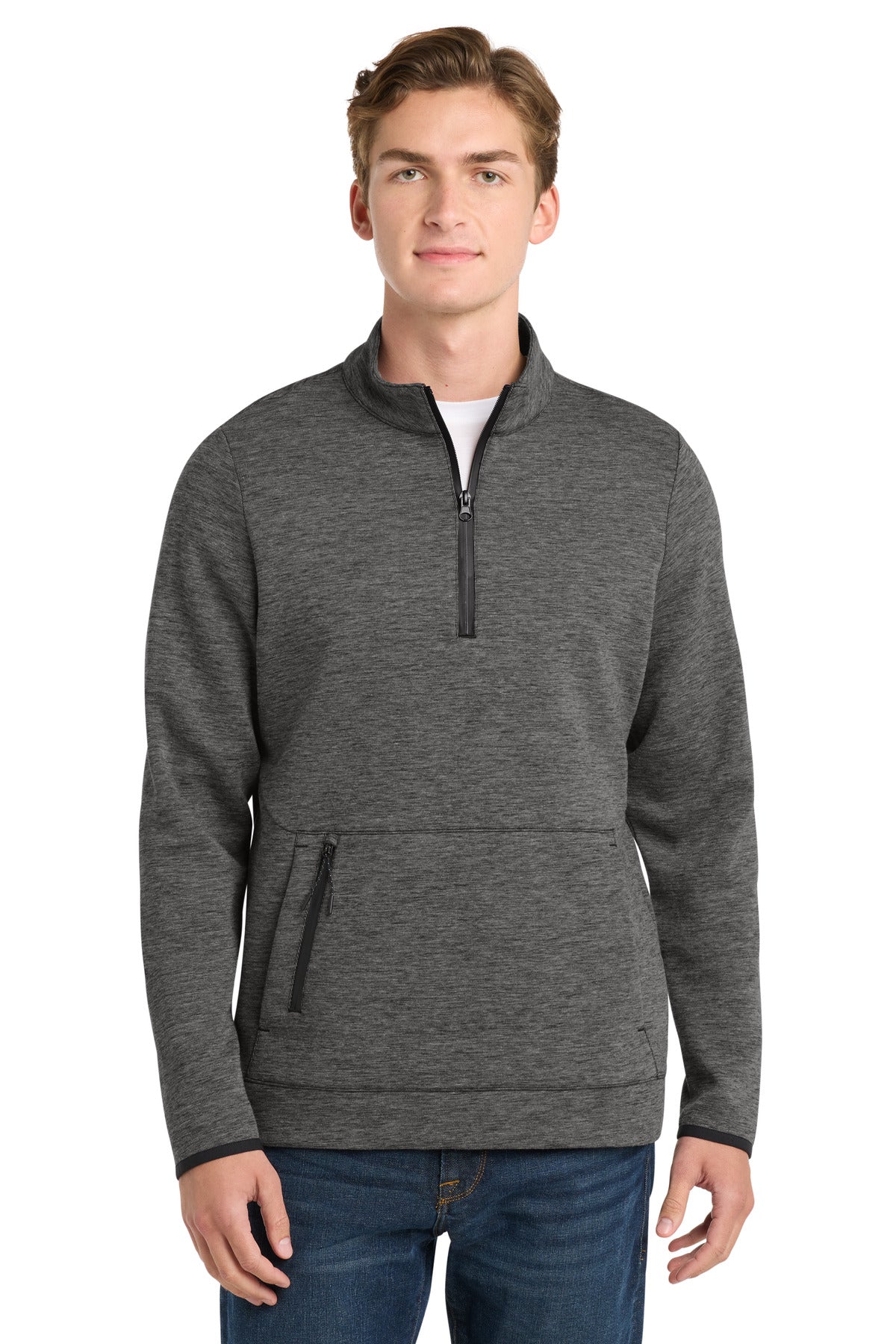 Custom Dark Grey Heather Triumph 1/4-Zip Pullover ST281, personalized by SanCanDo Swag in Argyle, TX