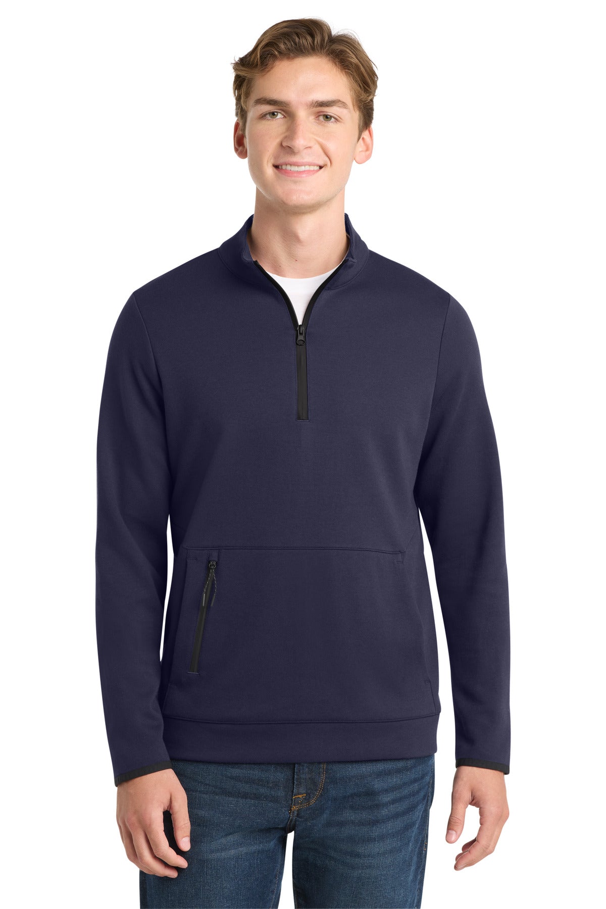 Custom Navy Triumph 1/4-Zip Pullover ST281, personalized by SanCanDo Swag in Argyle, TX