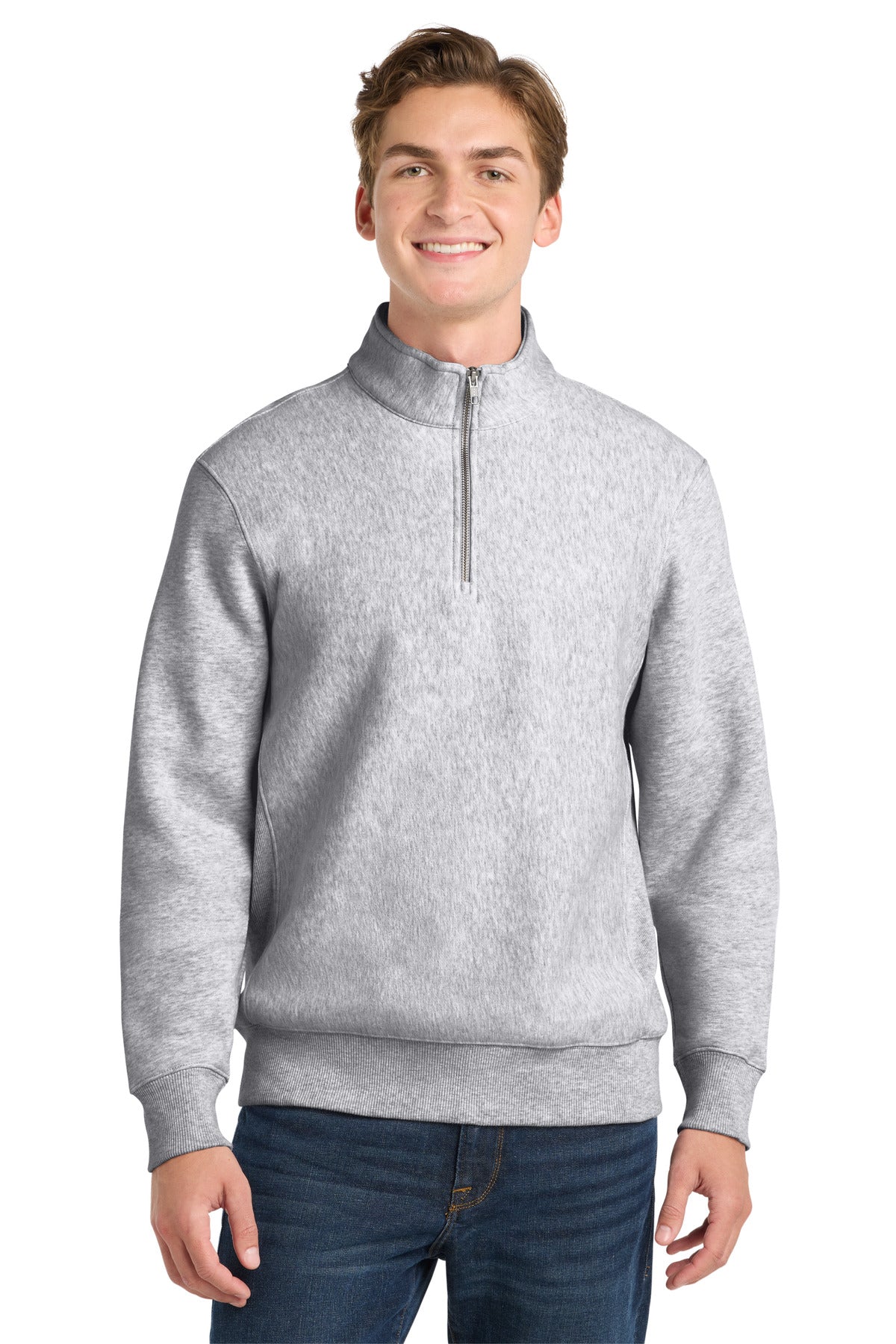 Custom Athletic Heather Super 1/4-Zip Pullover Sweatshirt ST283, personalized by SanCanDo Swag in Argyle, TX