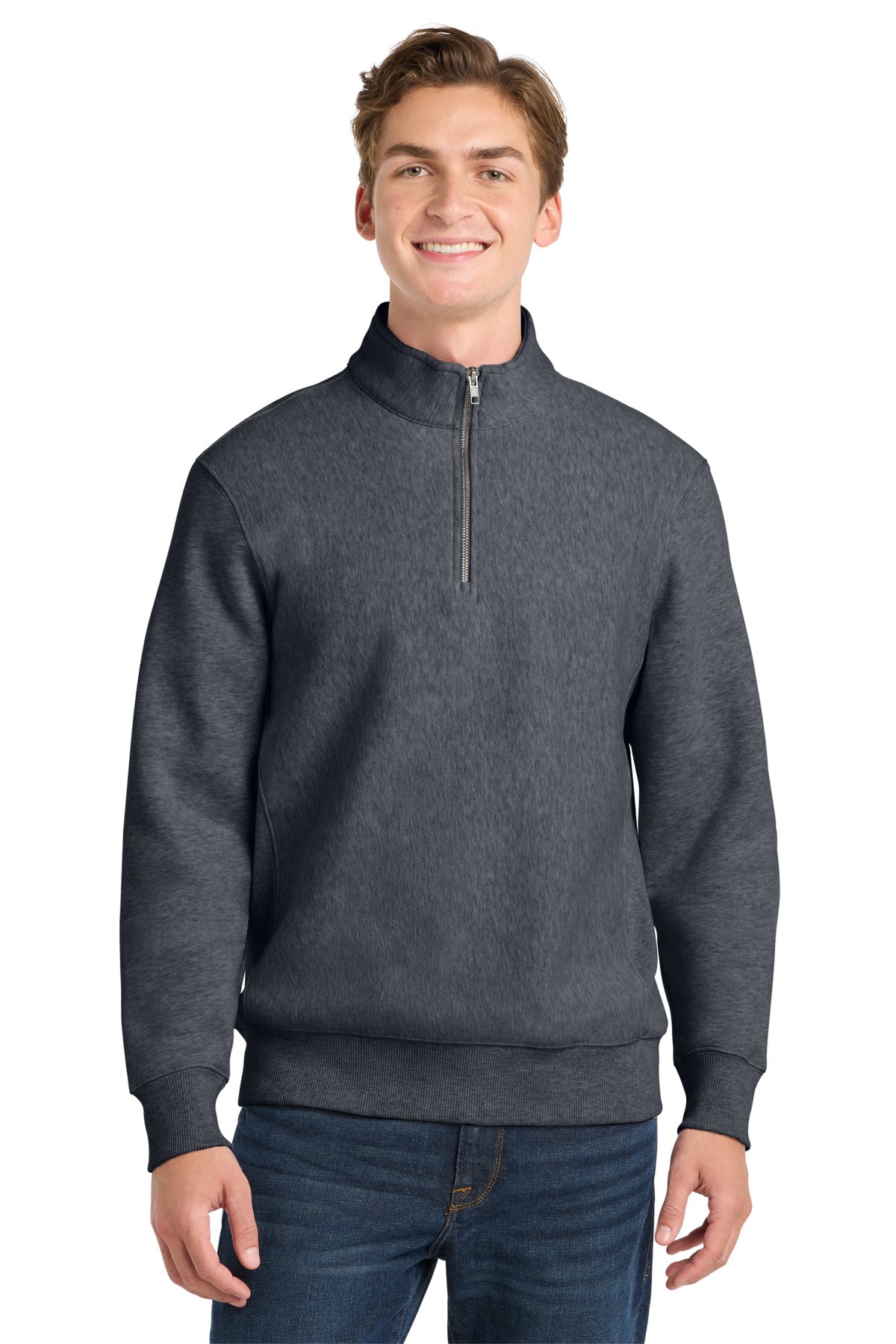 Custom Graphite Heather Super 1/4-Zip Pullover Sweatshirt ST283, personalized by SanCanDo Swag in Argyle, TX
