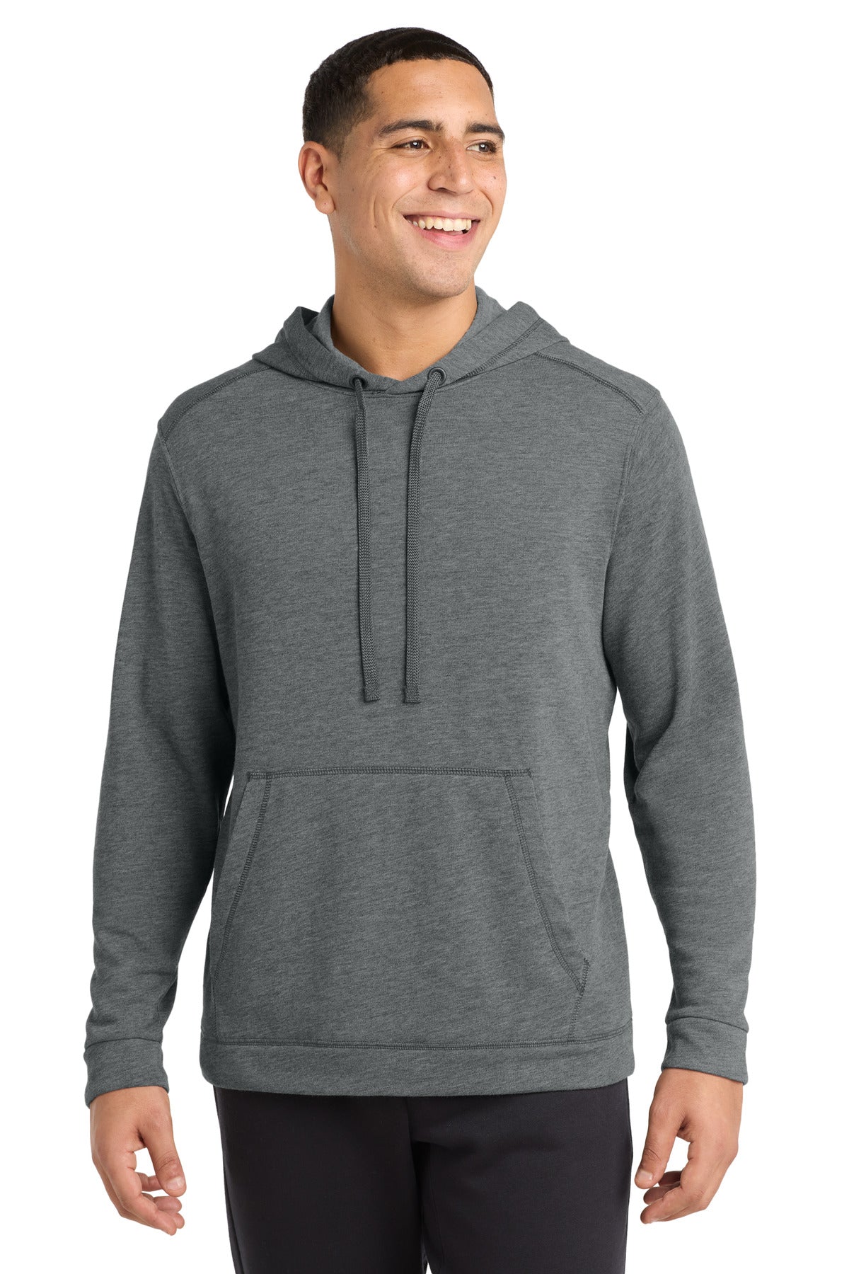 Custom Dark Grey Heather Wicking Fleece Hooded Pullover ST296, personalized by SanCanDo Swag in Argyle, TX