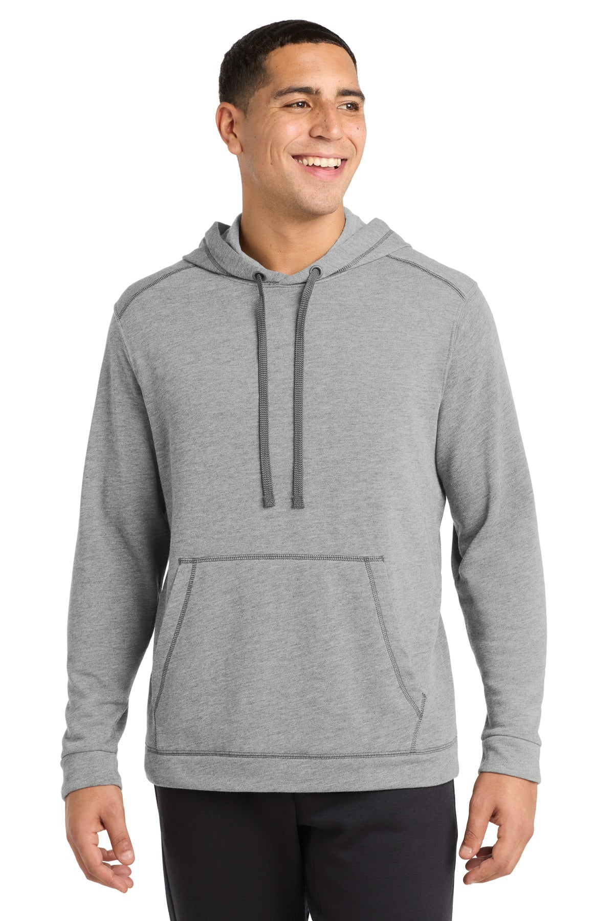 Custom Light Grey Heather Wicking Fleece Hooded Pullover ST296, personalized by SanCanDo Swag in Argyle, TX