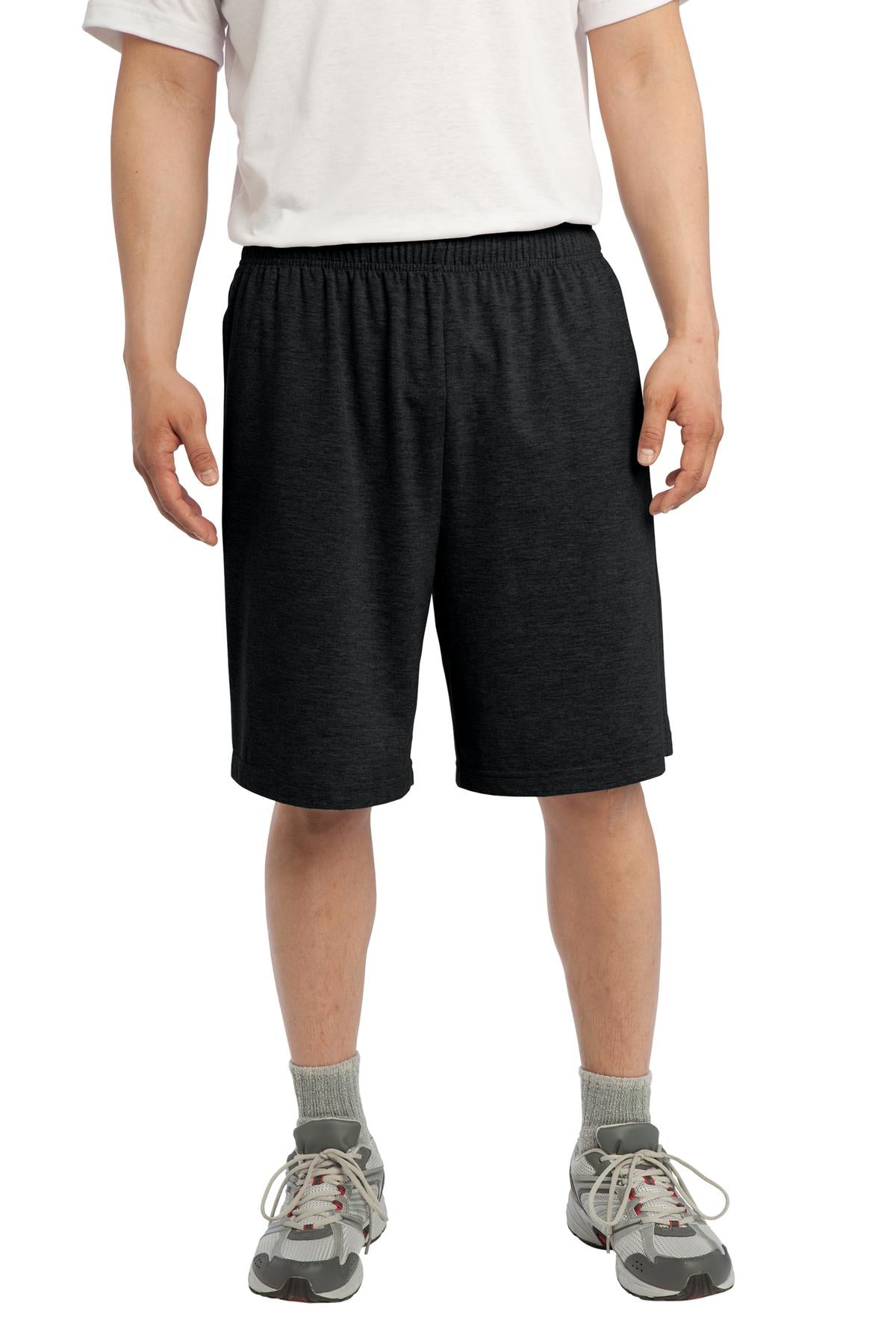 Custom Black Jersey Knit Short with Pockets ST310, personalized by SanCanDo Swag in Argyle, TX