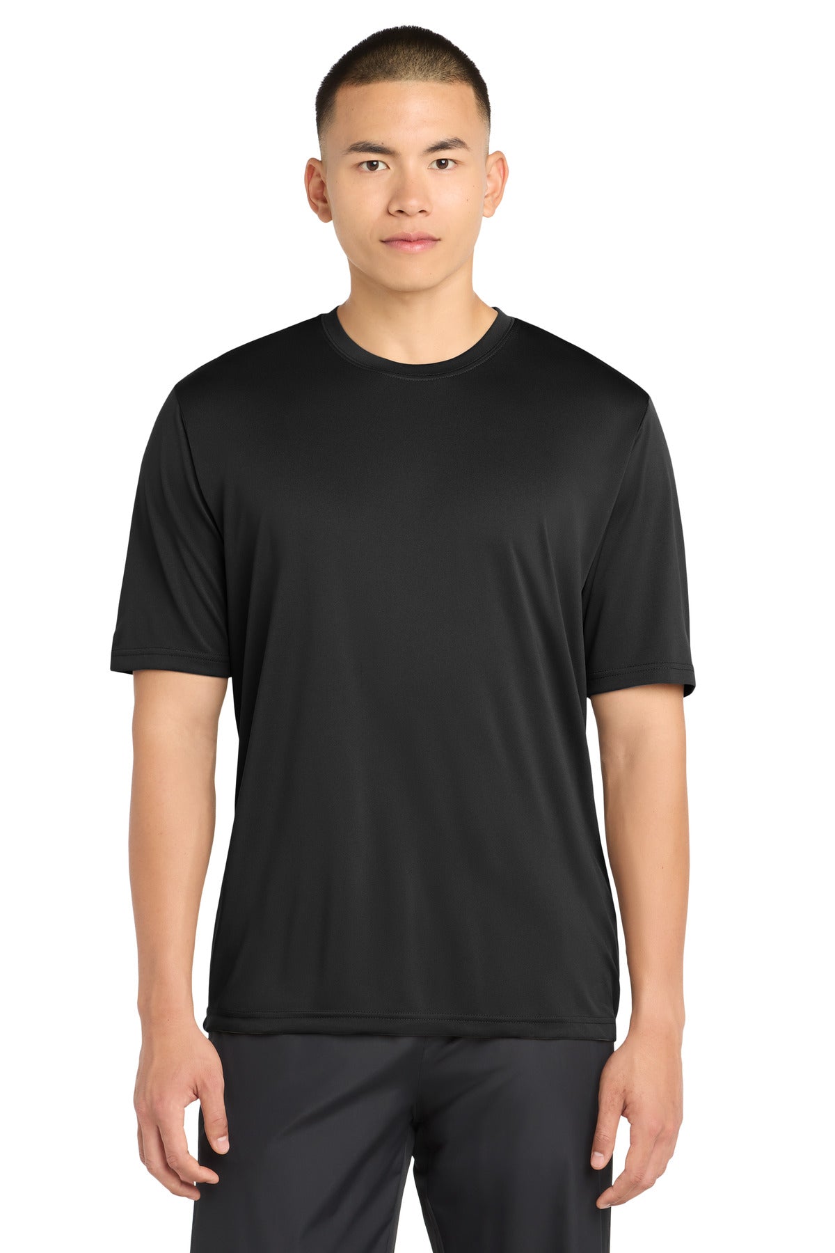 Custom Black PosiCharge Tough Tee ST320, personalized by SanCanDo Swag in Argyle, TX
