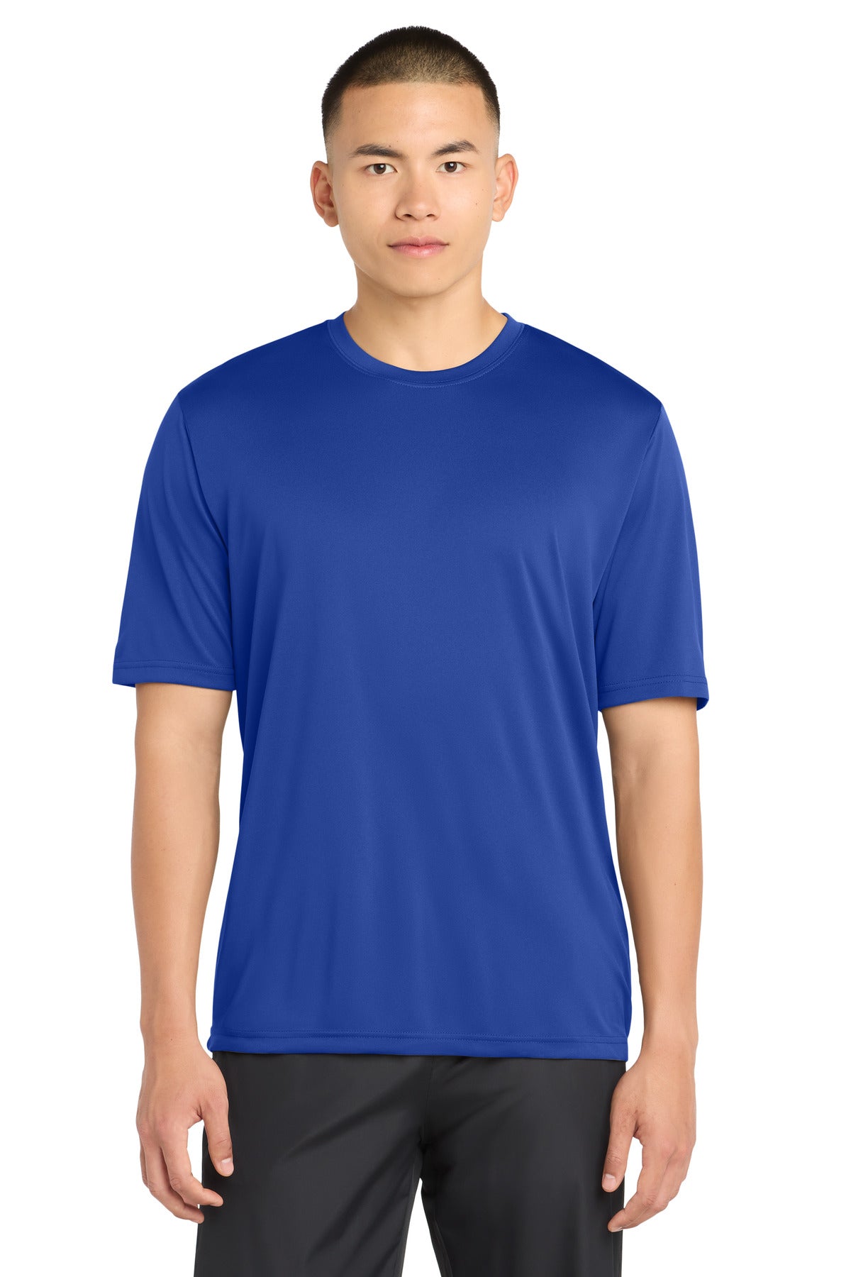 Custom True Royal PosiCharge Tough Tee ST320, personalized by SanCanDo Swag in Argyle, TX