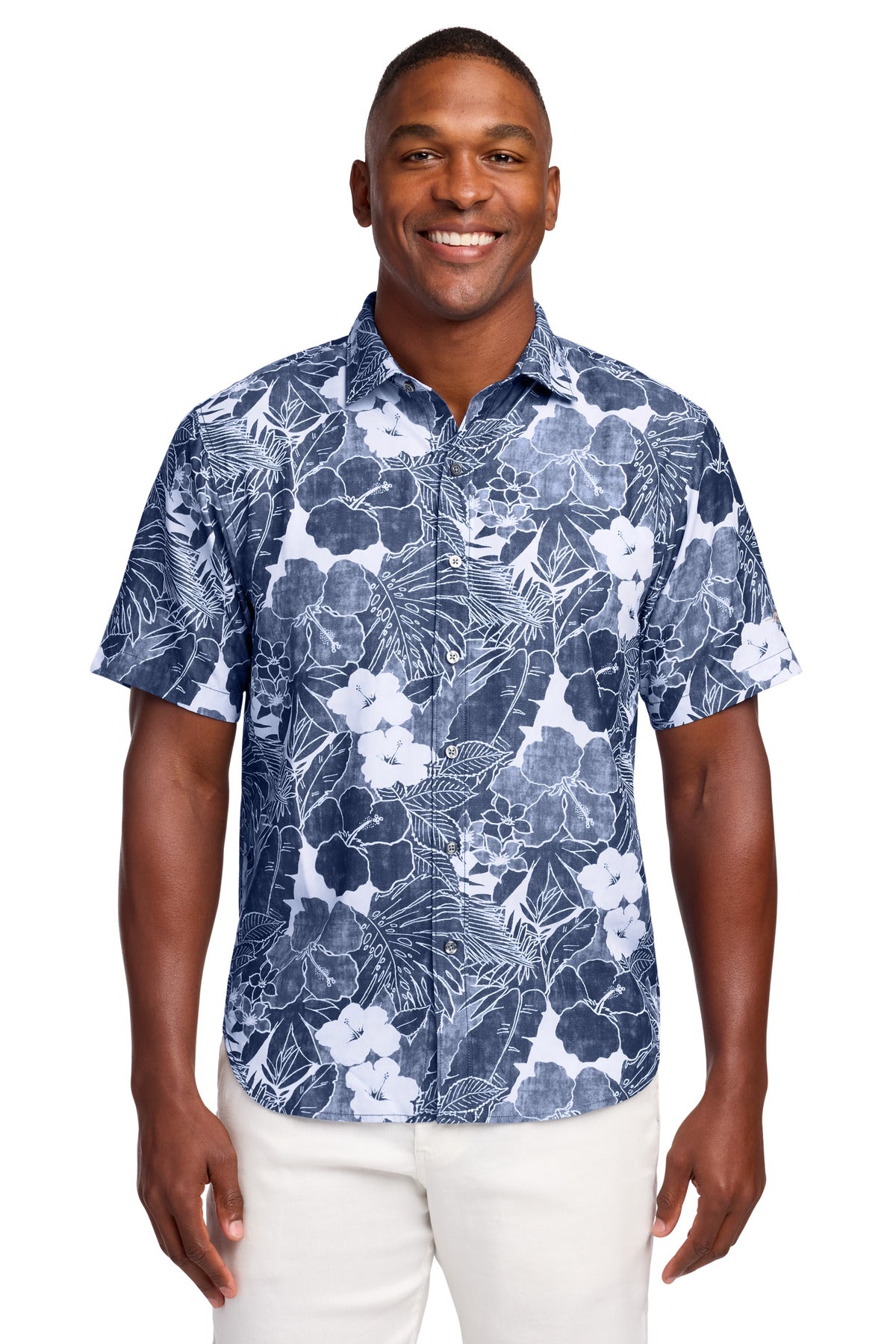Custom Blue Note Flora Short Sleeve Shirt ST325929TB, personalized by SanCanDo Swag in Argyle, TX