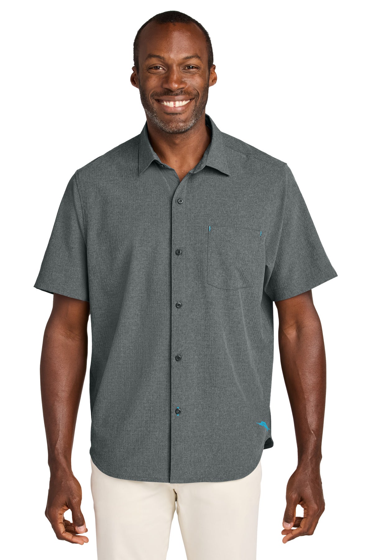 Custom Coal Sandy Point Short Sleeve Shirt ST326815TB, personalized by SanCanDo Swag in Argyle, TX