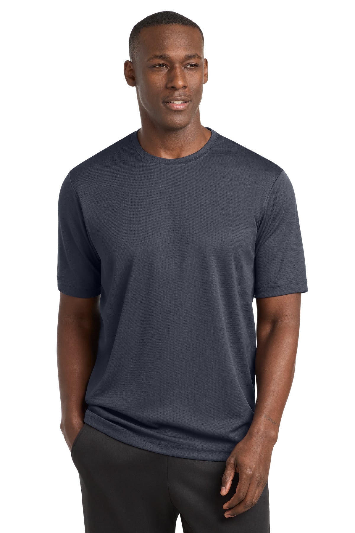 Custom Graphite PosiCharge RacerMesh Tee ST340, personalized by SanCanDo Swag in Argyle, TX