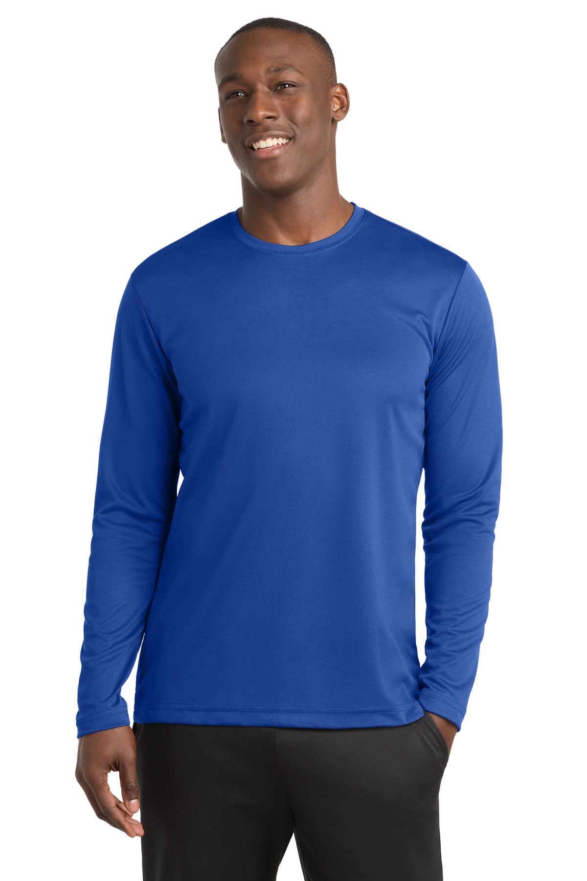 Custom True Royal PosiCharge RacerMesh Long Sleeve Tee ST340LS, personalized by SanCanDo Swag in Argyle, TX