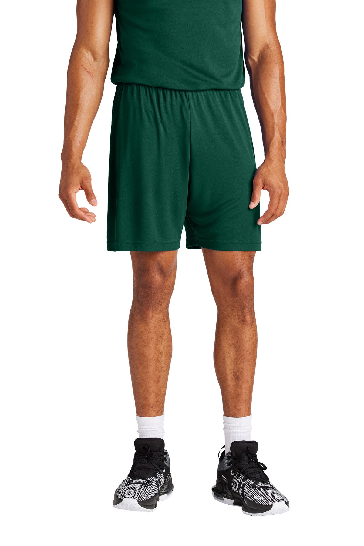 Custom Forest Green PosiCharge Competitor 7" Short ST349, personalized by SanCanDo Swag in Argyle, TX