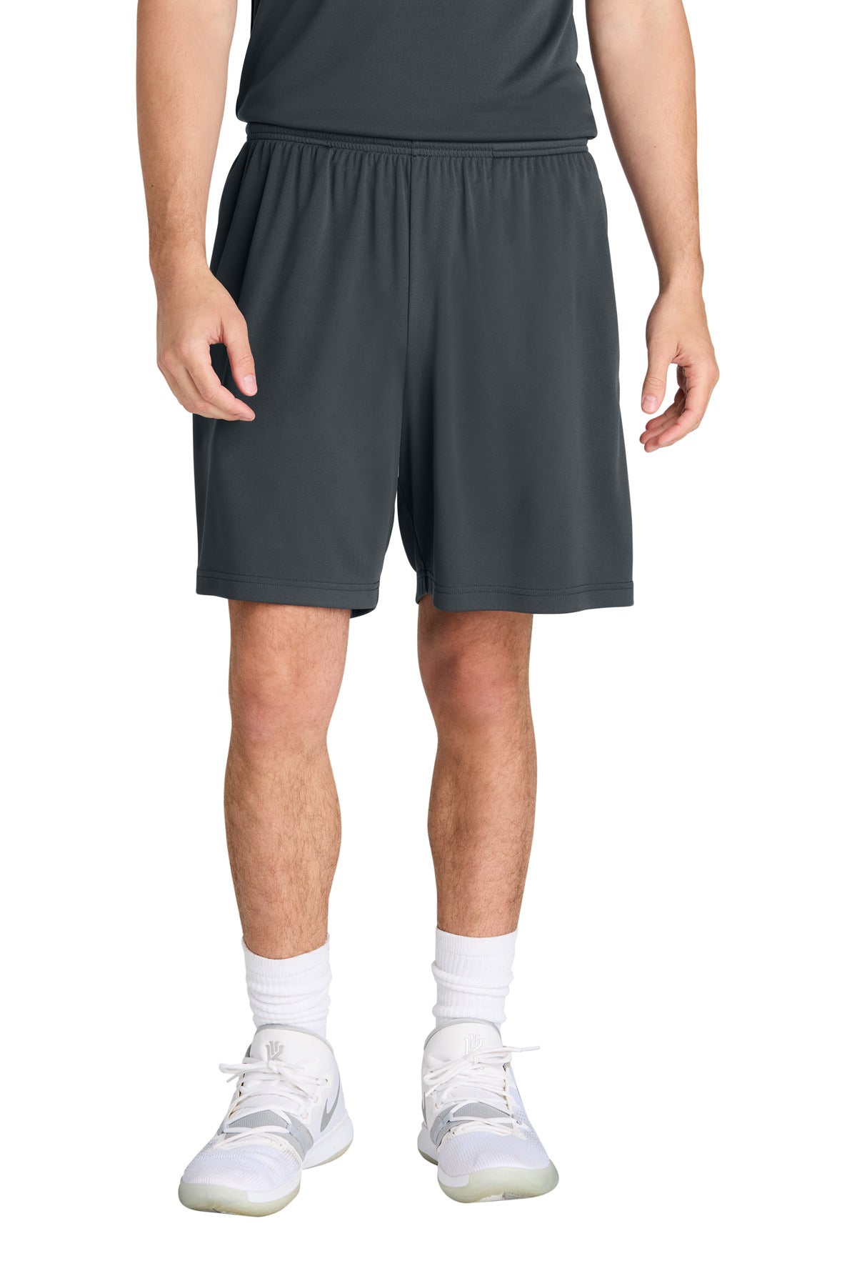 Custom Iron Grey PosiCharge Competitor 7" Pocketed Short ST349P, personalized by SanCanDo Swag in Argyle, TX