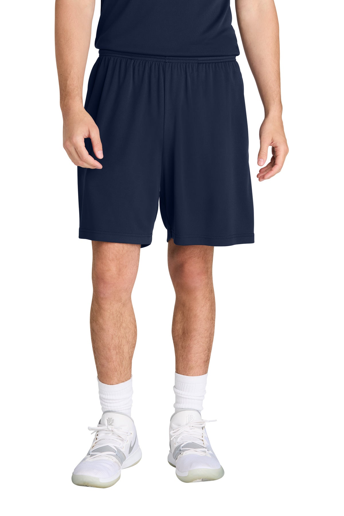 Custom True Navy PosiCharge Competitor 7" Pocketed Short ST349P, personalized by SanCanDo Swag in Argyle, TX