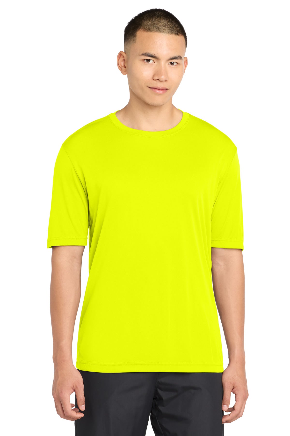 Custom Neon Yellow Competitor Tee ST350, personalized by SanCanDo Swag in Argyle, TX
