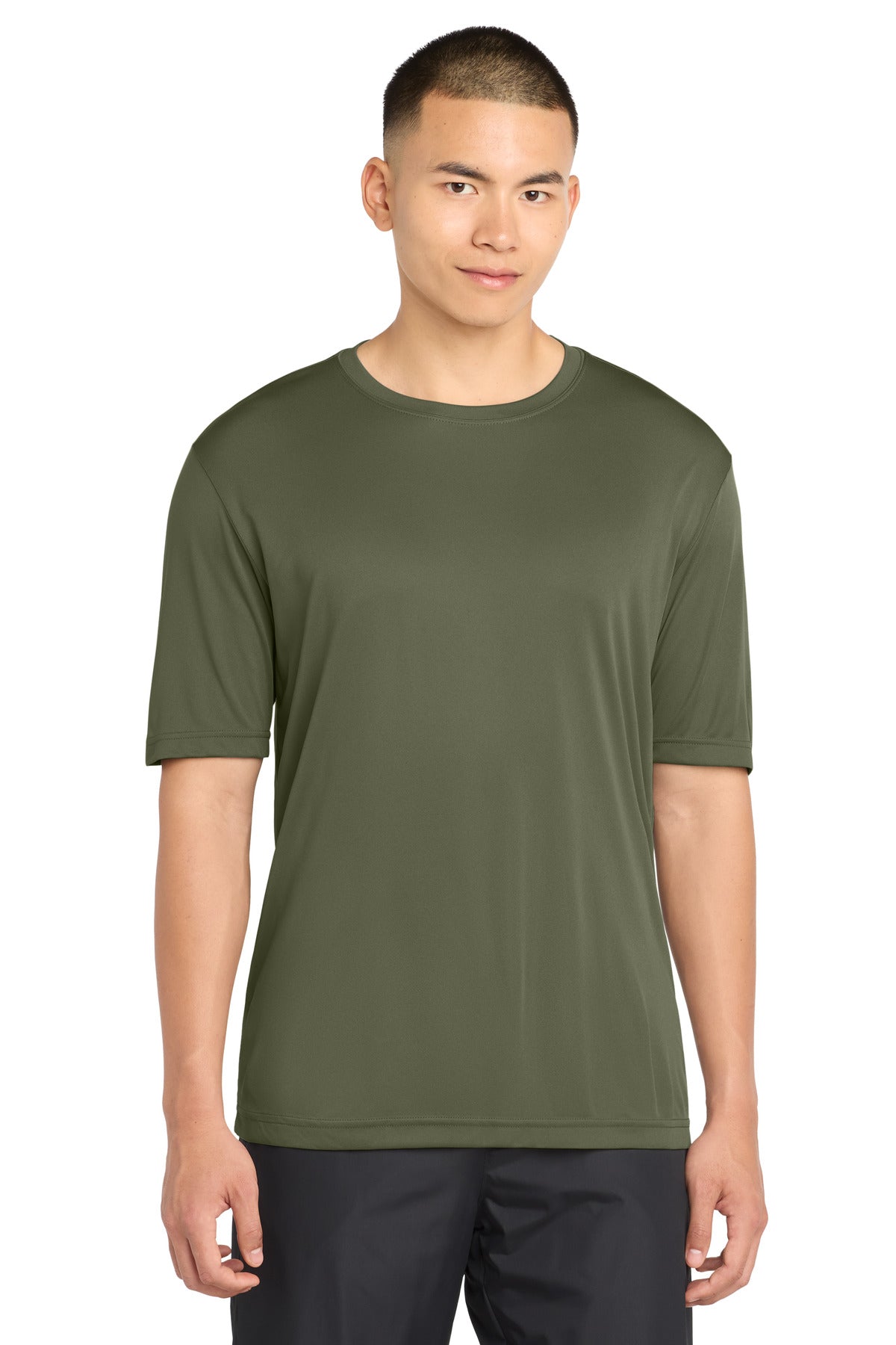 Custom Olive Drab Green Competitor Tee ST350, personalized by SanCanDo Swag in Argyle, TX