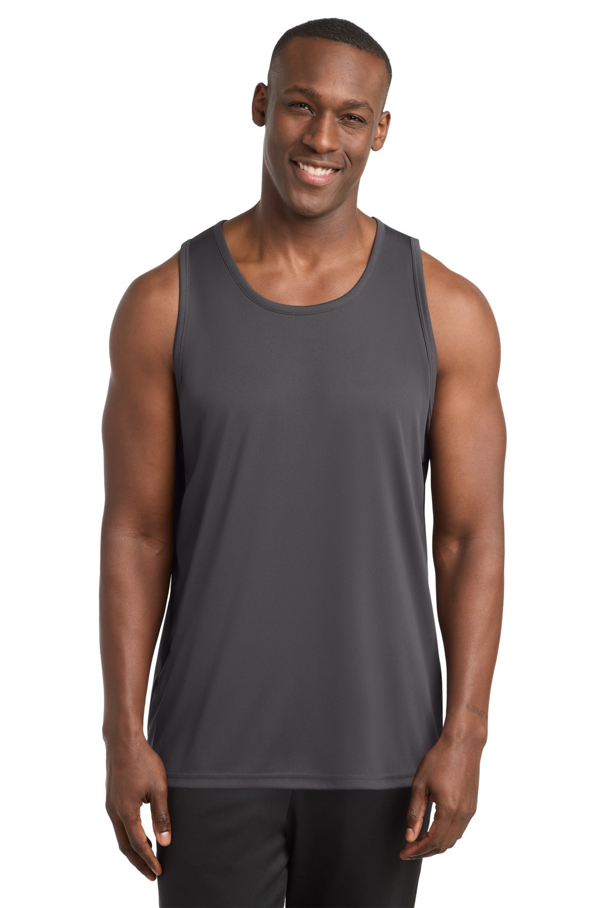 Custom Iron Grey PosiCharge Competitor Tank ST356, personalized by SanCanDo Swag in Argyle, TX