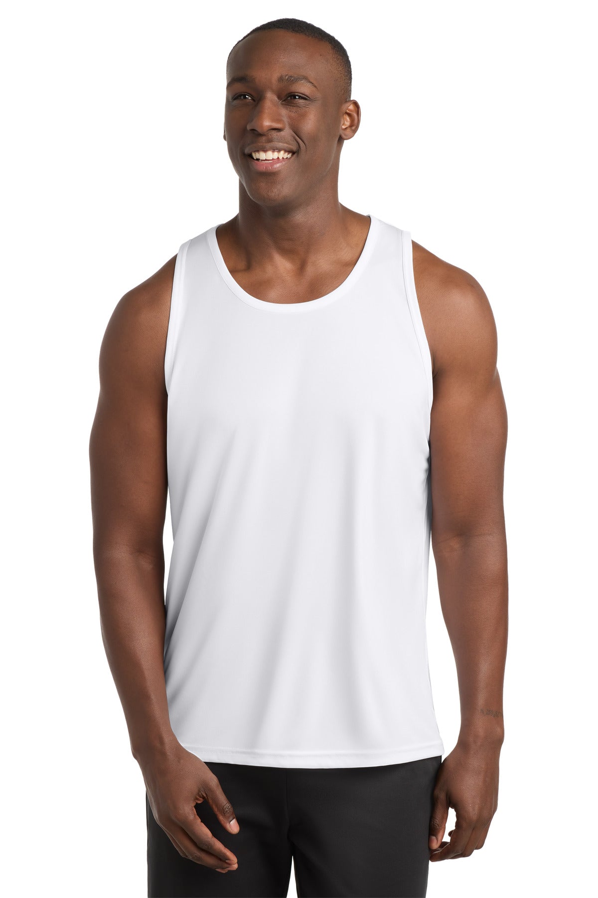 Custom White PosiCharge Competitor Tank ST356, personalized by SanCanDo Swag in Argyle, TX