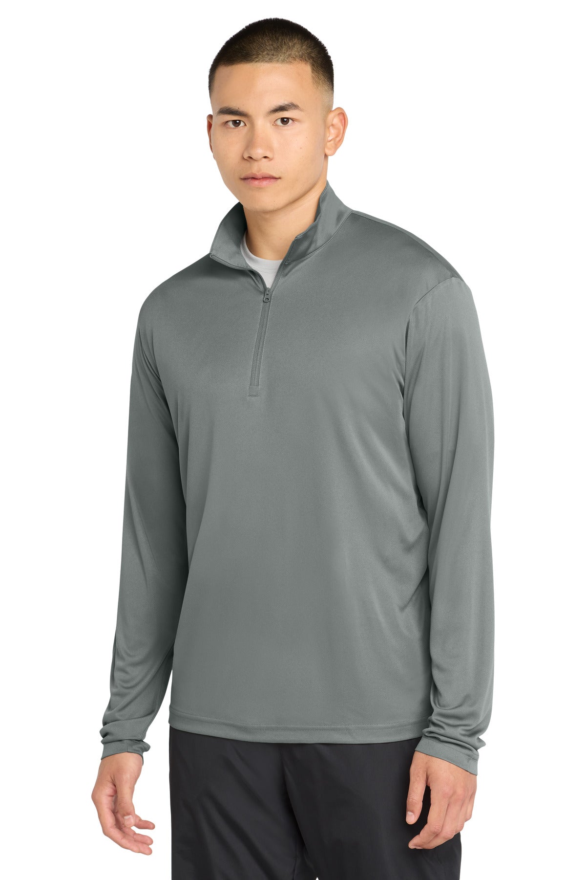Custom Grey Concrete PosiCharge Competitor 1/4-Zip Pullover ST357, personalized by SanCanDo Swag in Argyle, TX