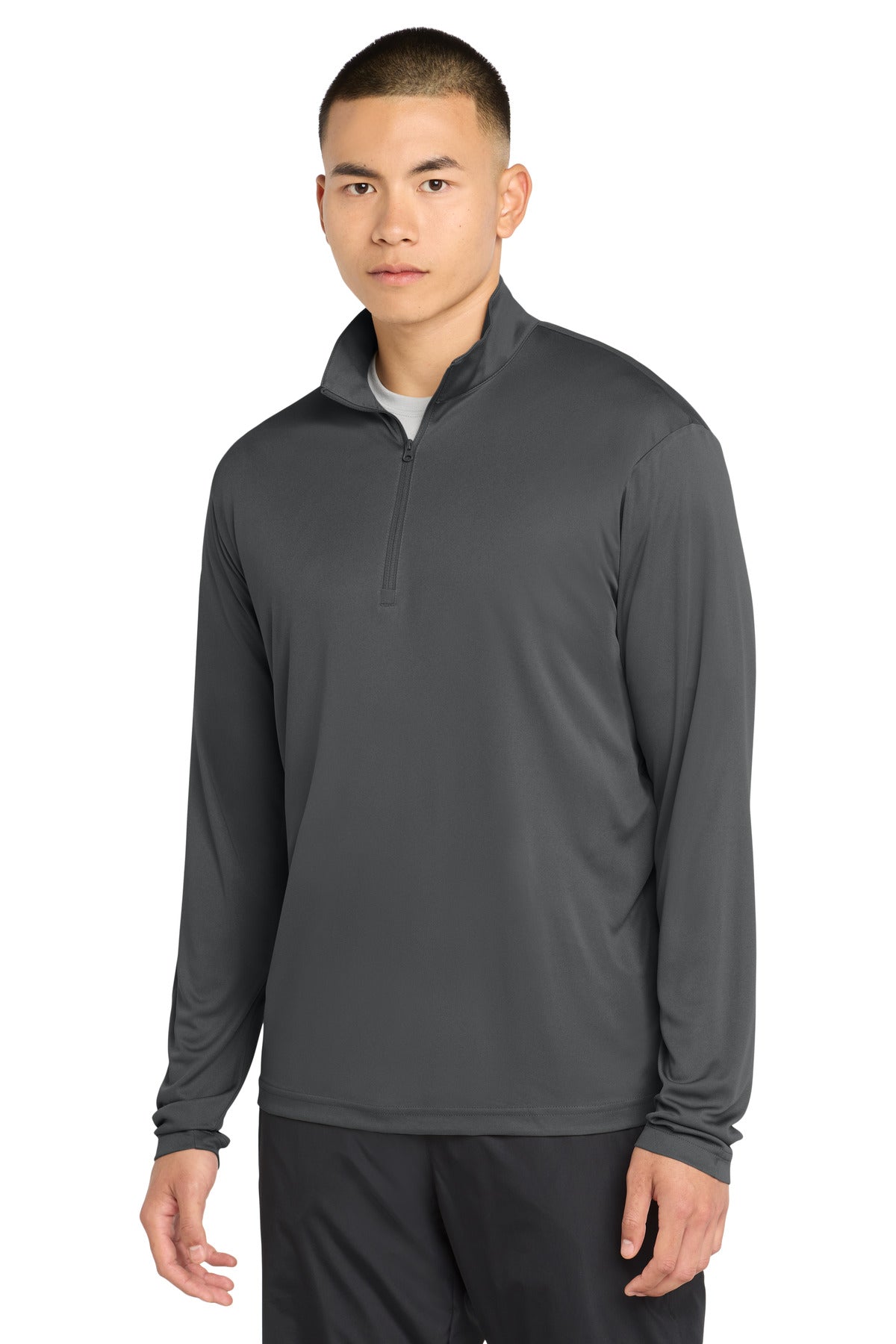 Custom Iron Grey PosiCharge Competitor 1/4-Zip Pullover ST357, personalized by SanCanDo Swag in Argyle, TX