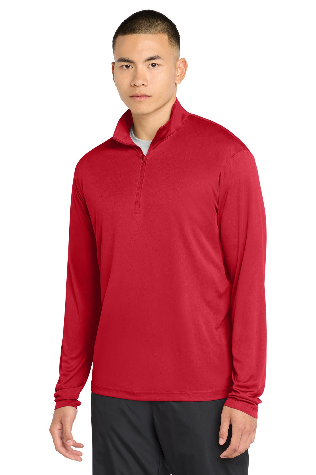 Custom True Red PosiCharge Competitor 1/4-Zip Pullover ST357, personalized by SanCanDo Swag in Argyle, TX