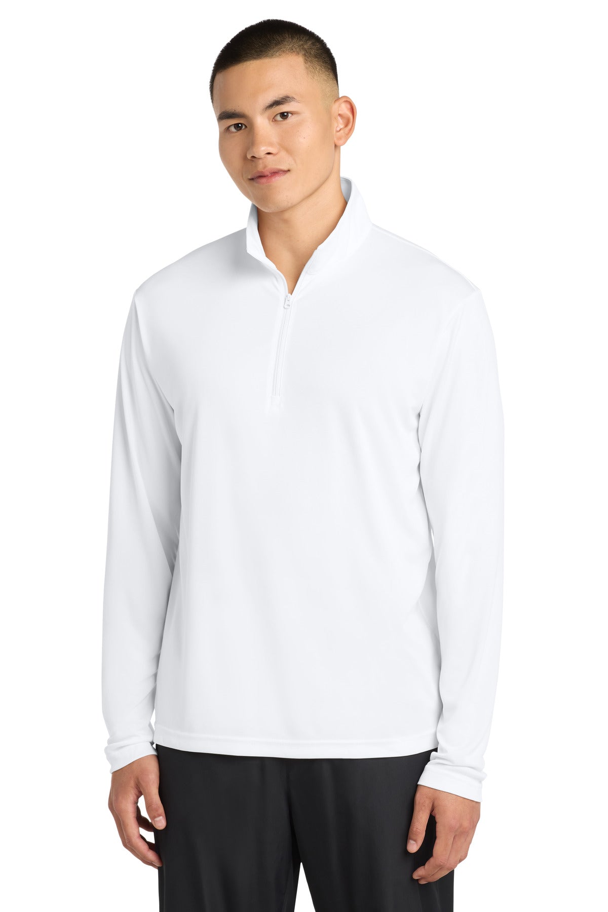 Custom White PosiCharge Competitor 1/4-Zip Pullover ST357, personalized by SanCanDo Swag in Argyle, TX