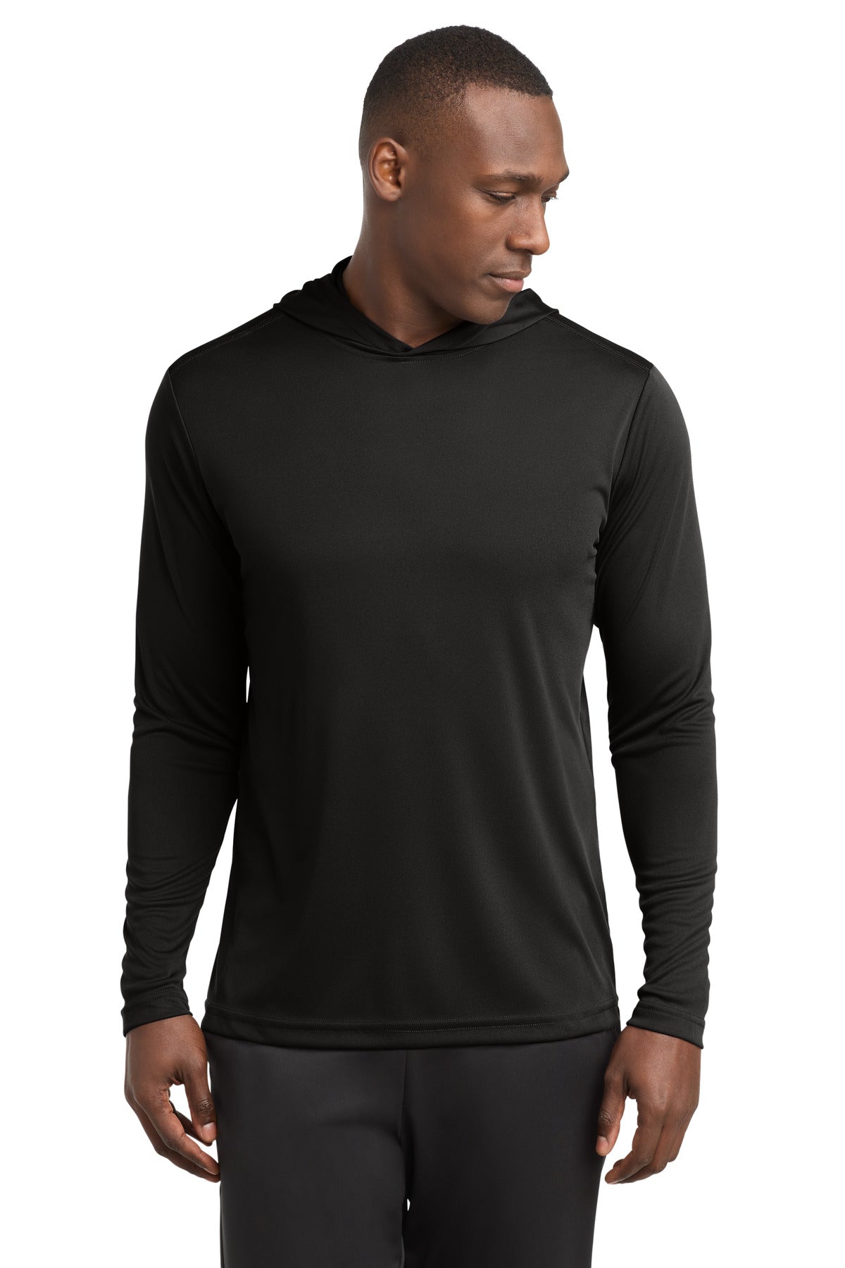 Custom Black PosiCharge Competitor Hooded Pullover ST358, personalized by SanCanDo Swag in Argyle, TX