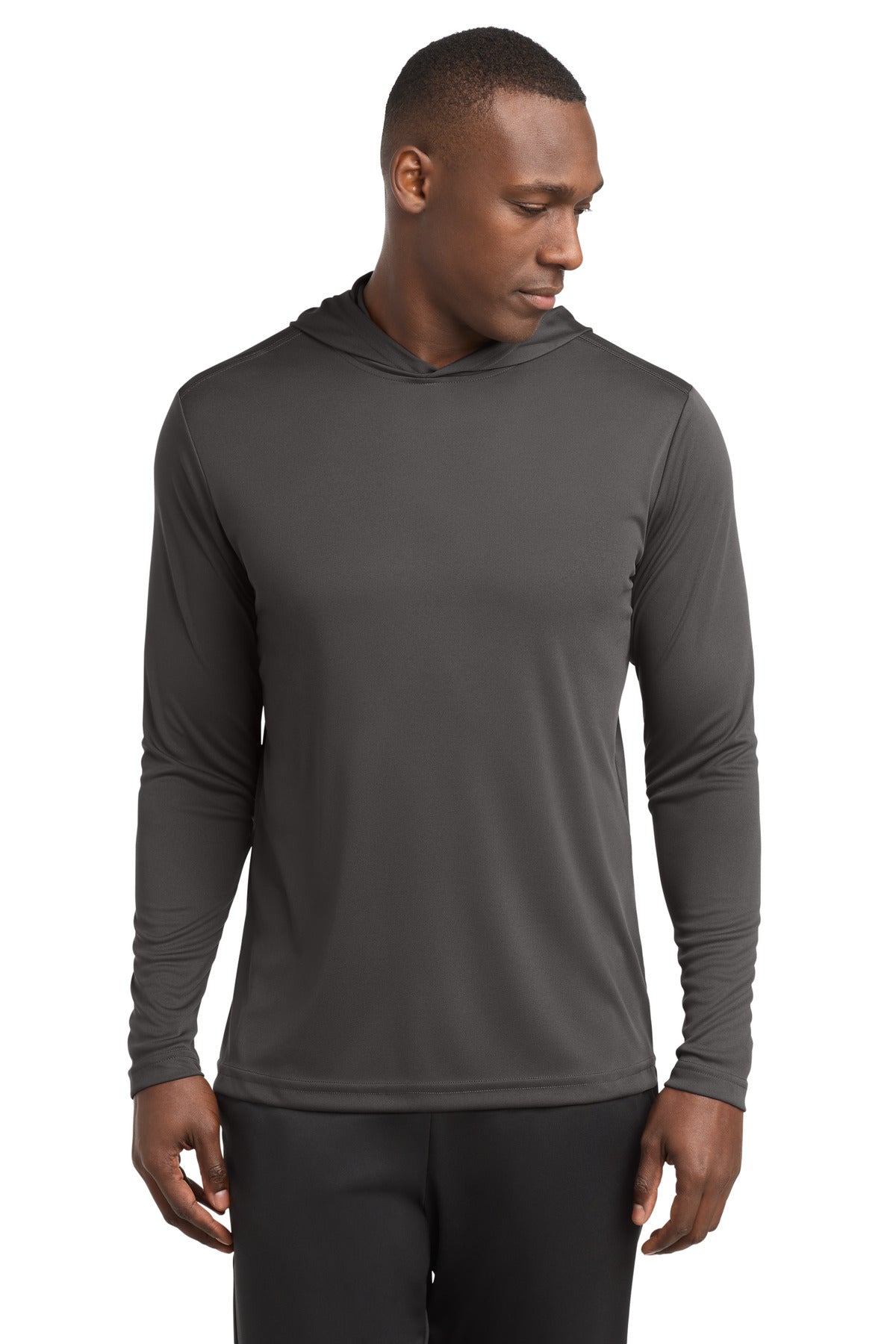 Custom Iron Grey PosiCharge Competitor Hooded Pullover ST358, personalized by SanCanDo Swag in Argyle, TX