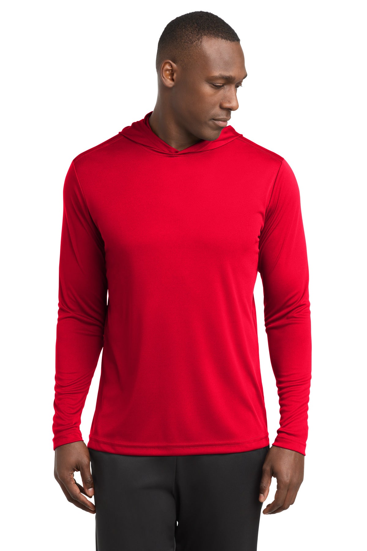 Custom True Red PosiCharge Competitor Hooded Pullover ST358, personalized by SanCanDo Swag in Argyle, TX