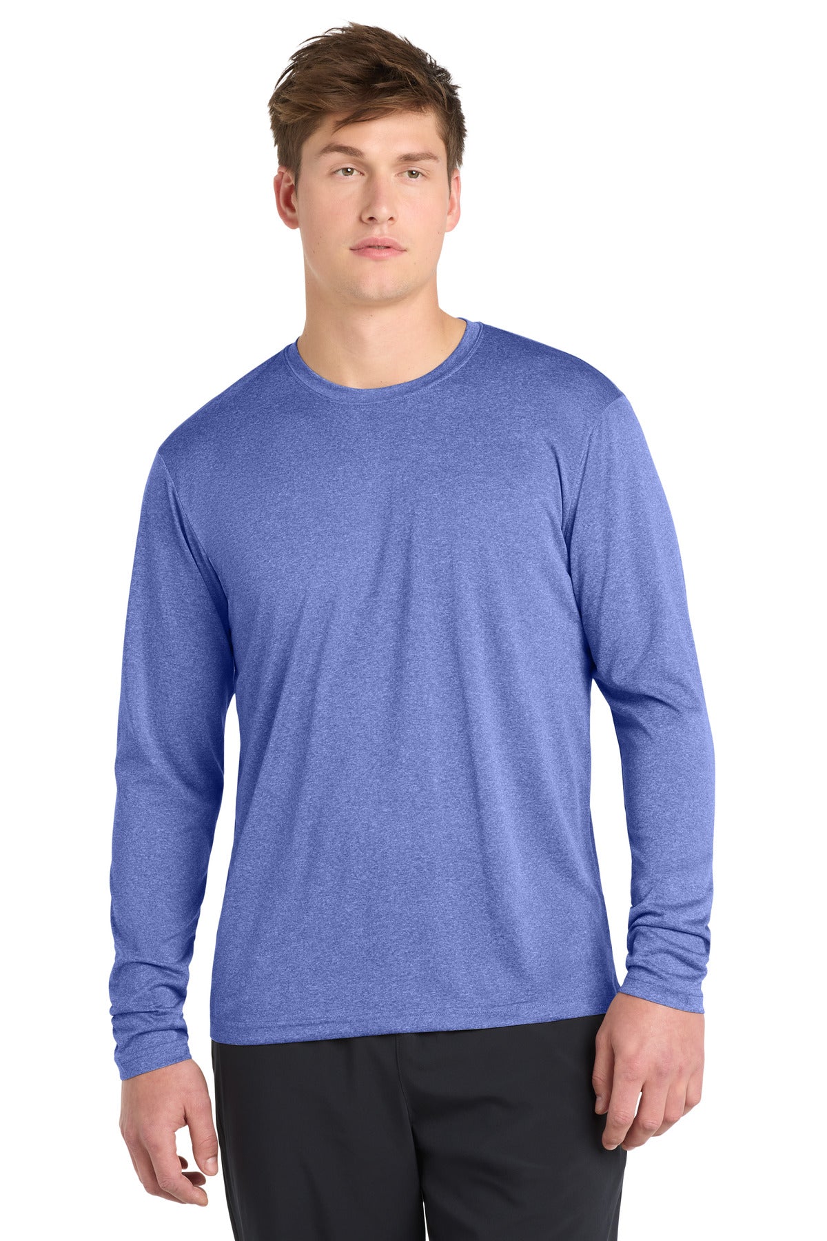 Custom True Royal Heather Long Sleeve Heather Contender Tee ST360LS, personalized by SanCanDo Swag in Argyle, TX