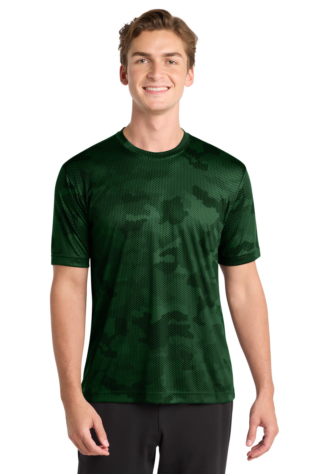 Custom Forest Green CamoHex Tee ST370, personalized by SanCanDo Swag in Argyle, TX