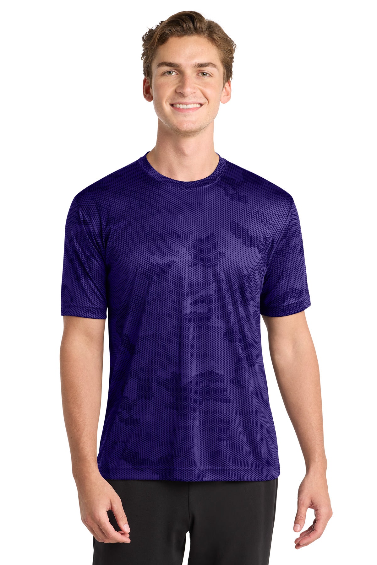 Custom Purple CamoHex Tee ST370, personalized by SanCanDo Swag in Argyle, TX