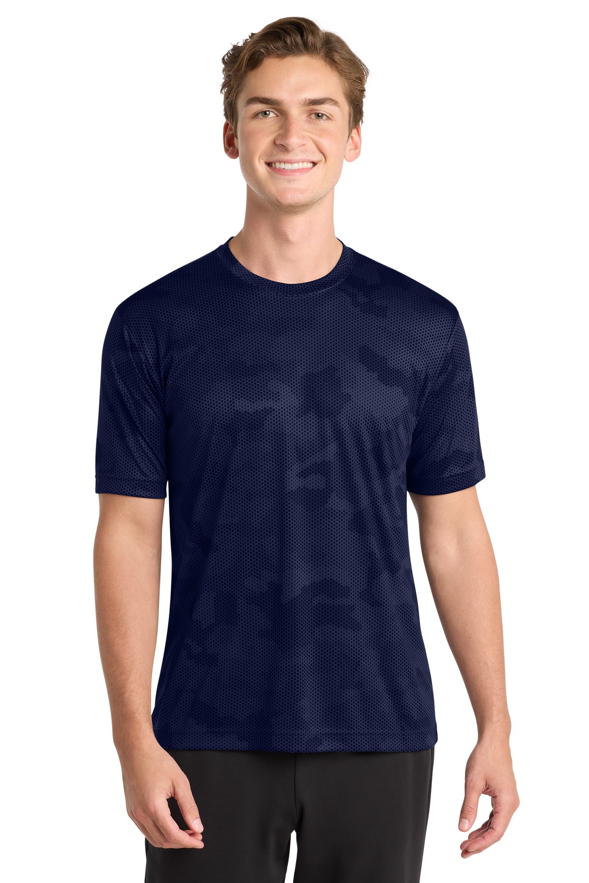Custom True Navy CamoHex Tee ST370, personalized by SanCanDo Swag in Argyle, TX