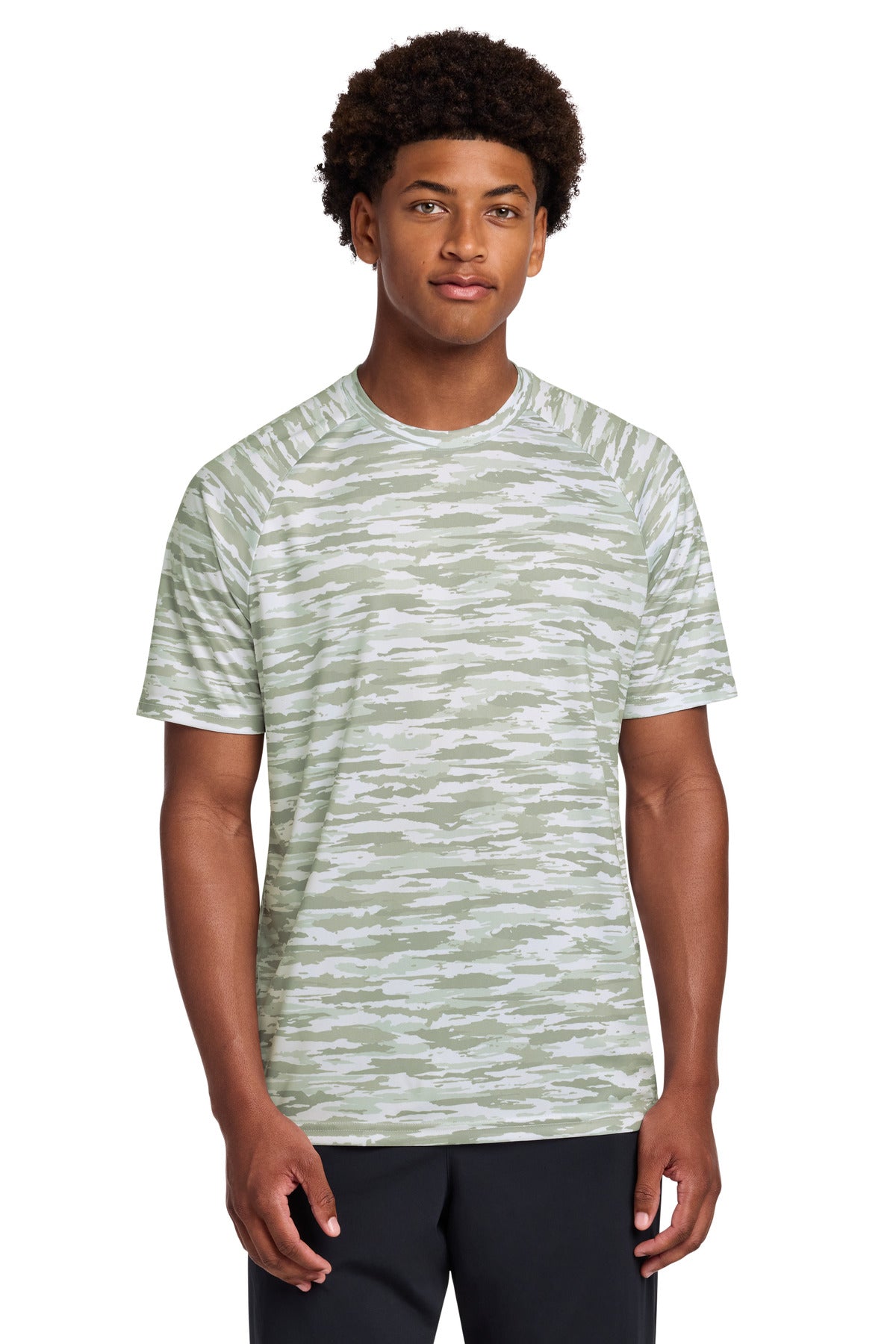 Custom White Drift Camo Tee ST375, personalized by SanCanDo Swag in Argyle, TX