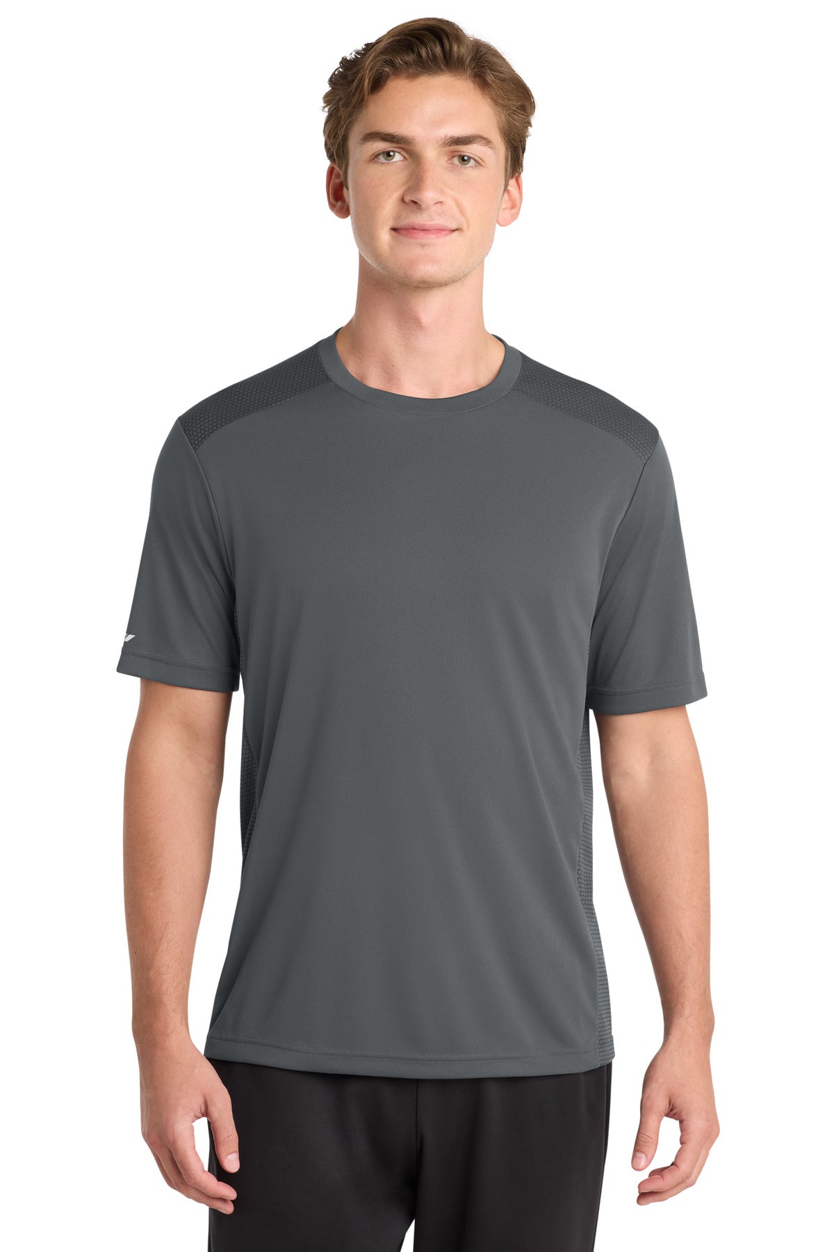 Custom Iron Grey PosiCharge Elevate Tee ST380, personalized by SanCanDo Swag in Argyle, TX