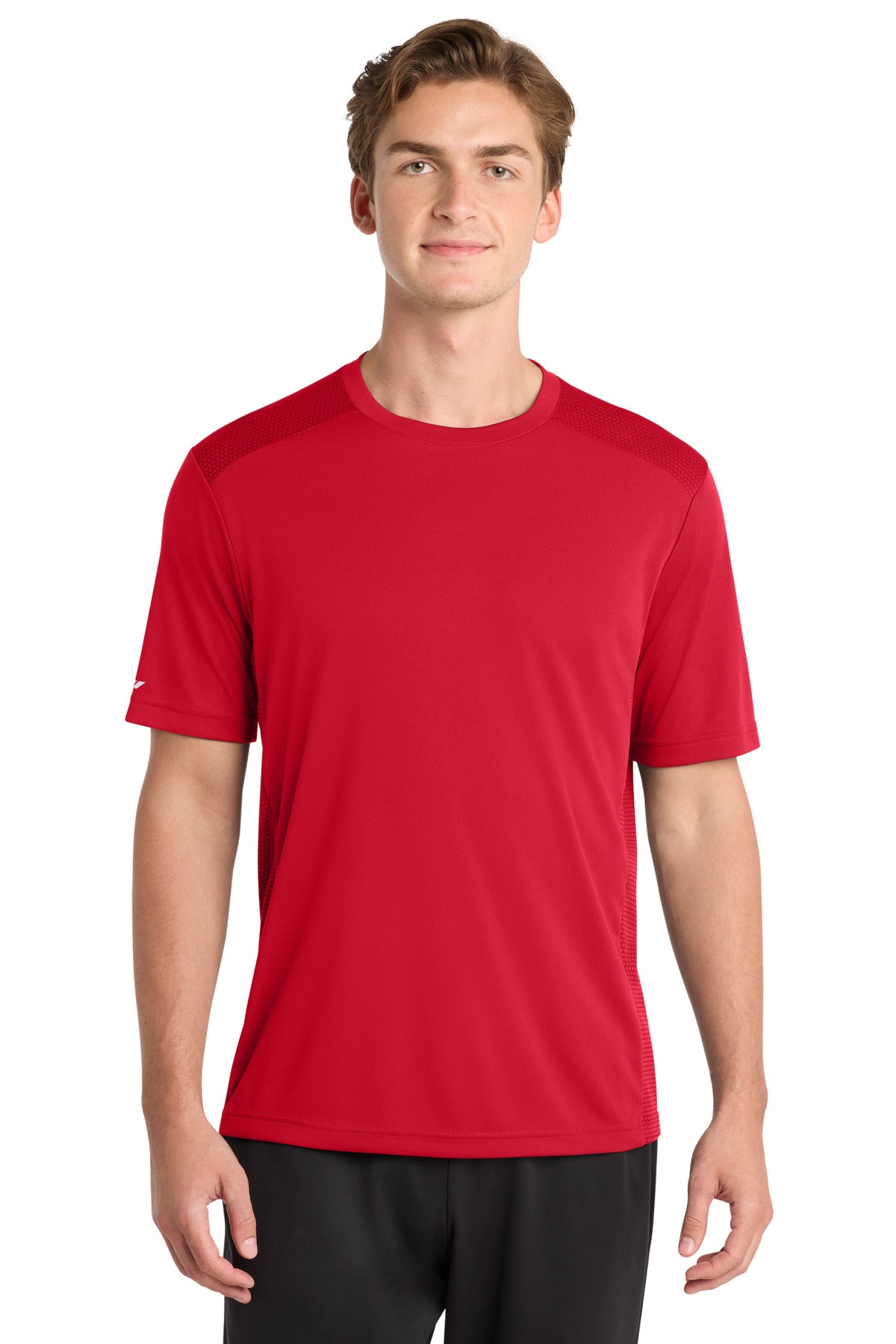 Custom True Red PosiCharge Elevate Tee ST380, personalized by SanCanDo Swag in Argyle, TX